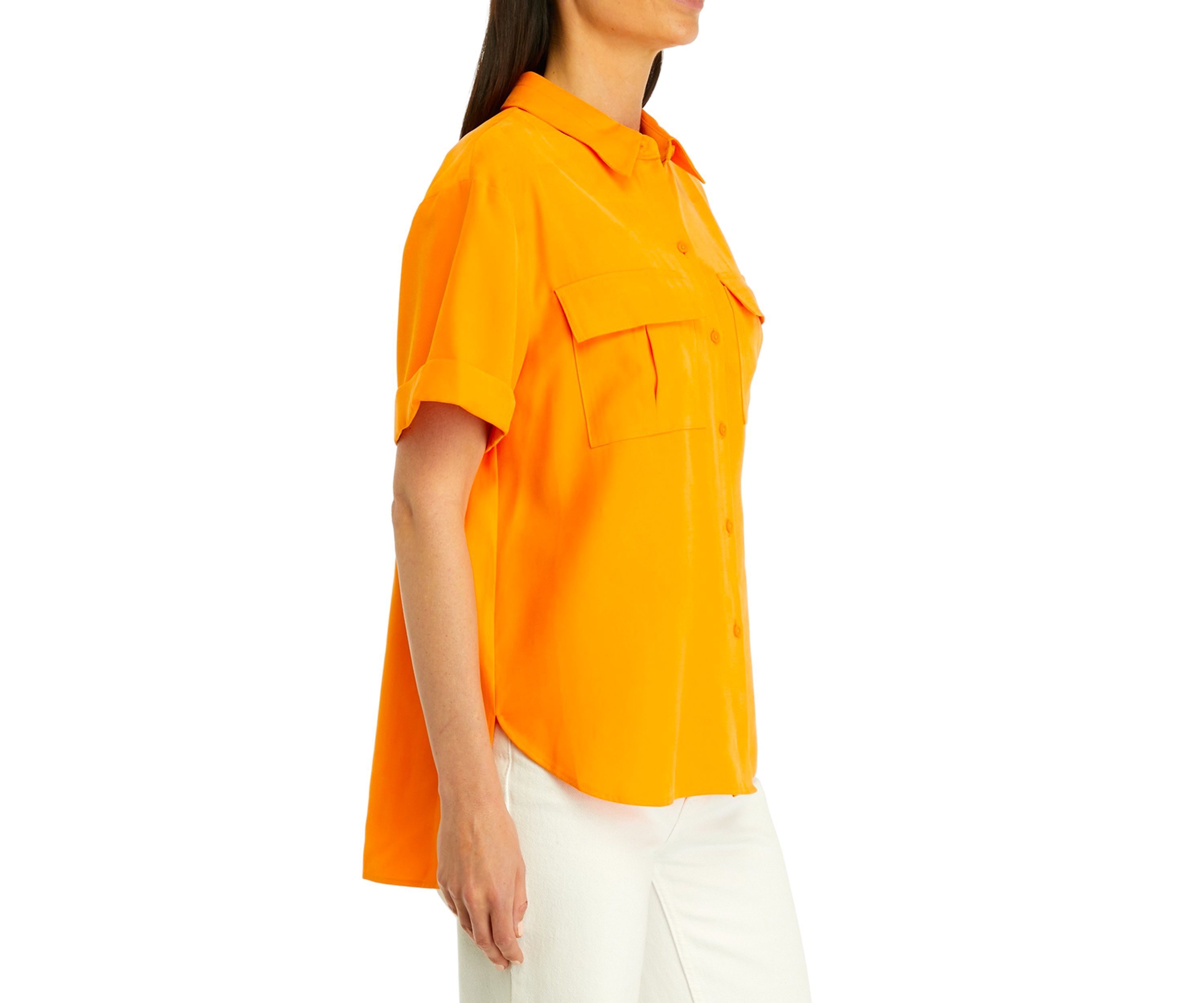 Womens Utility Split Hem Shirt