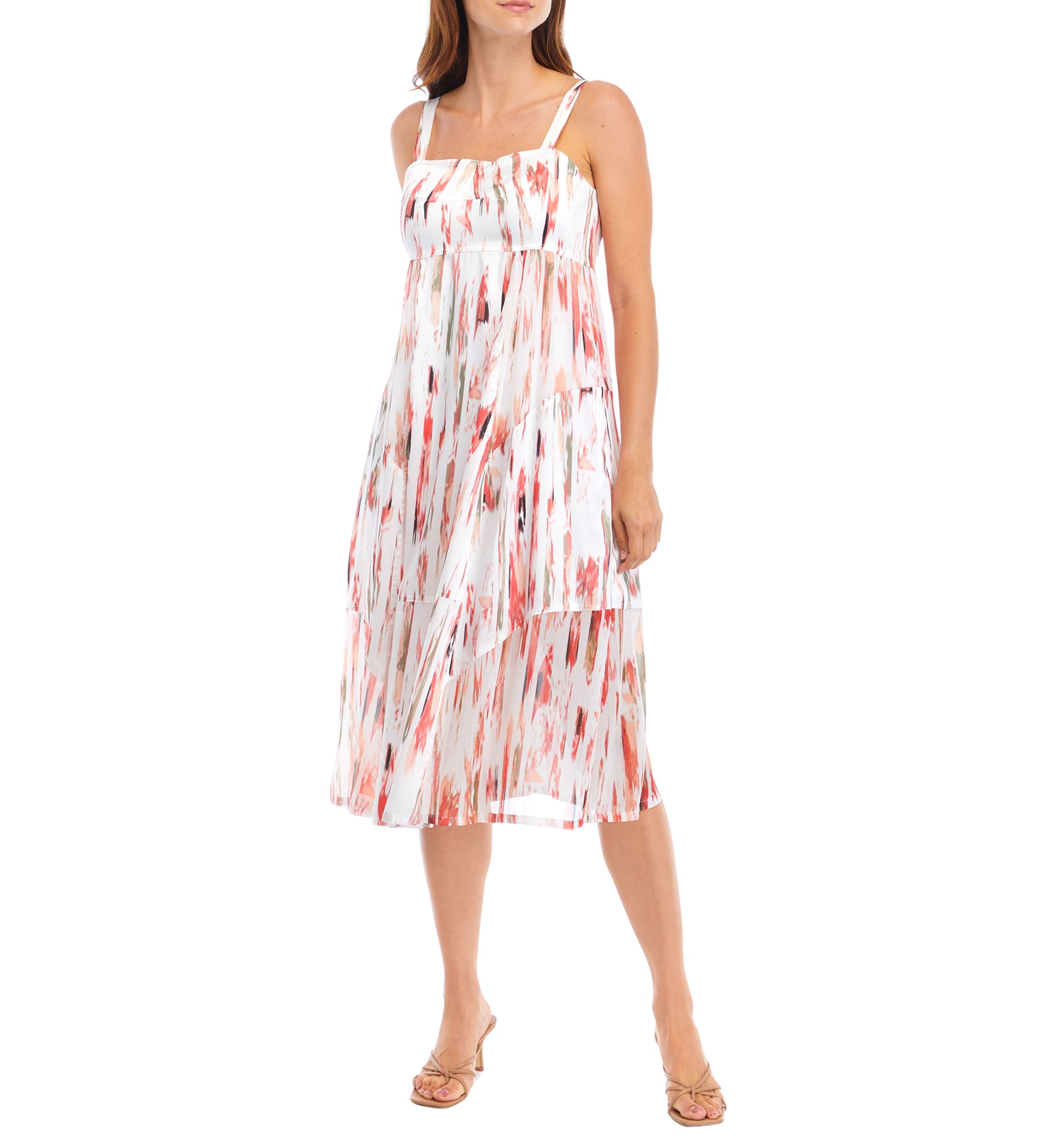 Womens Smudge Print Midi Tank Dress