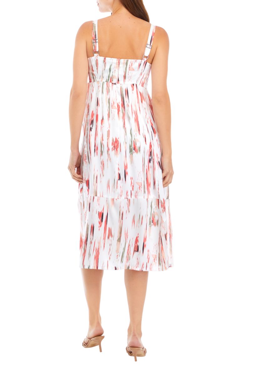 Womens Smudge Print Midi Tank Dress
