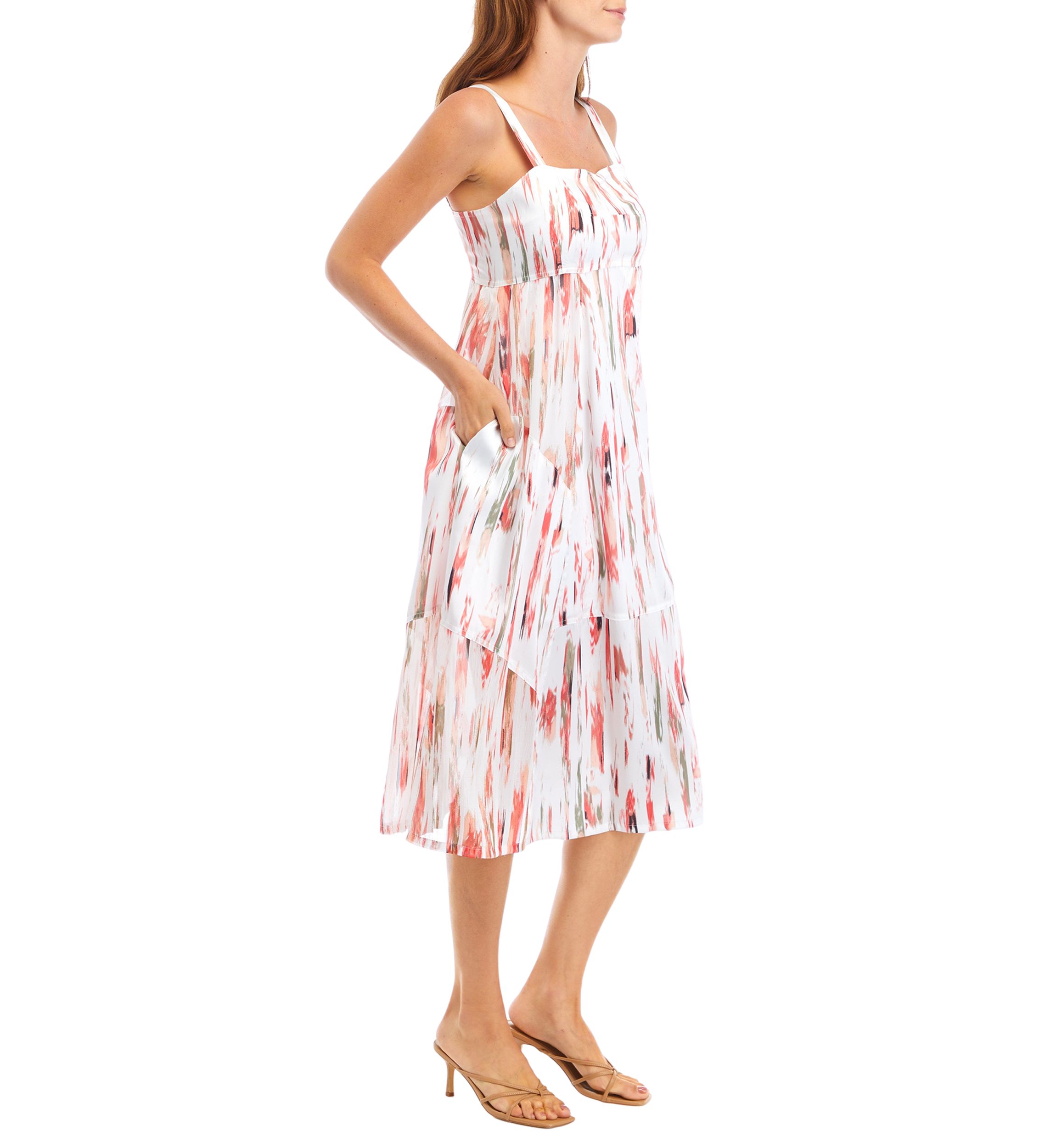 Womens Smudge Print Midi Tank Dress