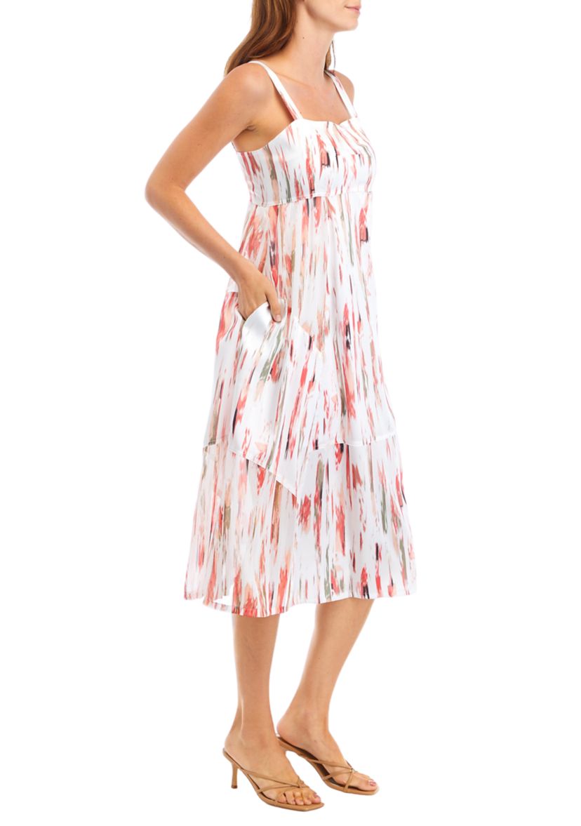 Womens Smudge Print Midi Tank Dress
