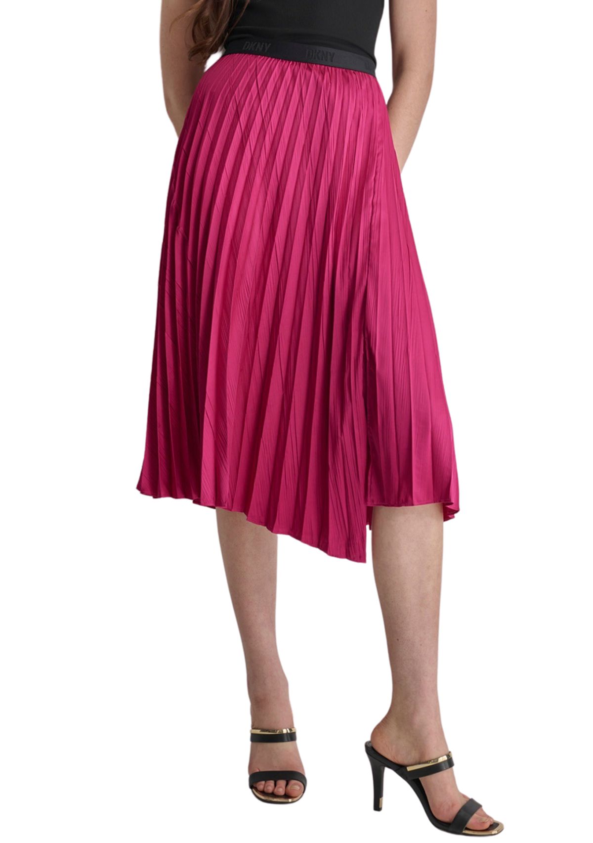 Womens Asymmetric Pleated Skirt