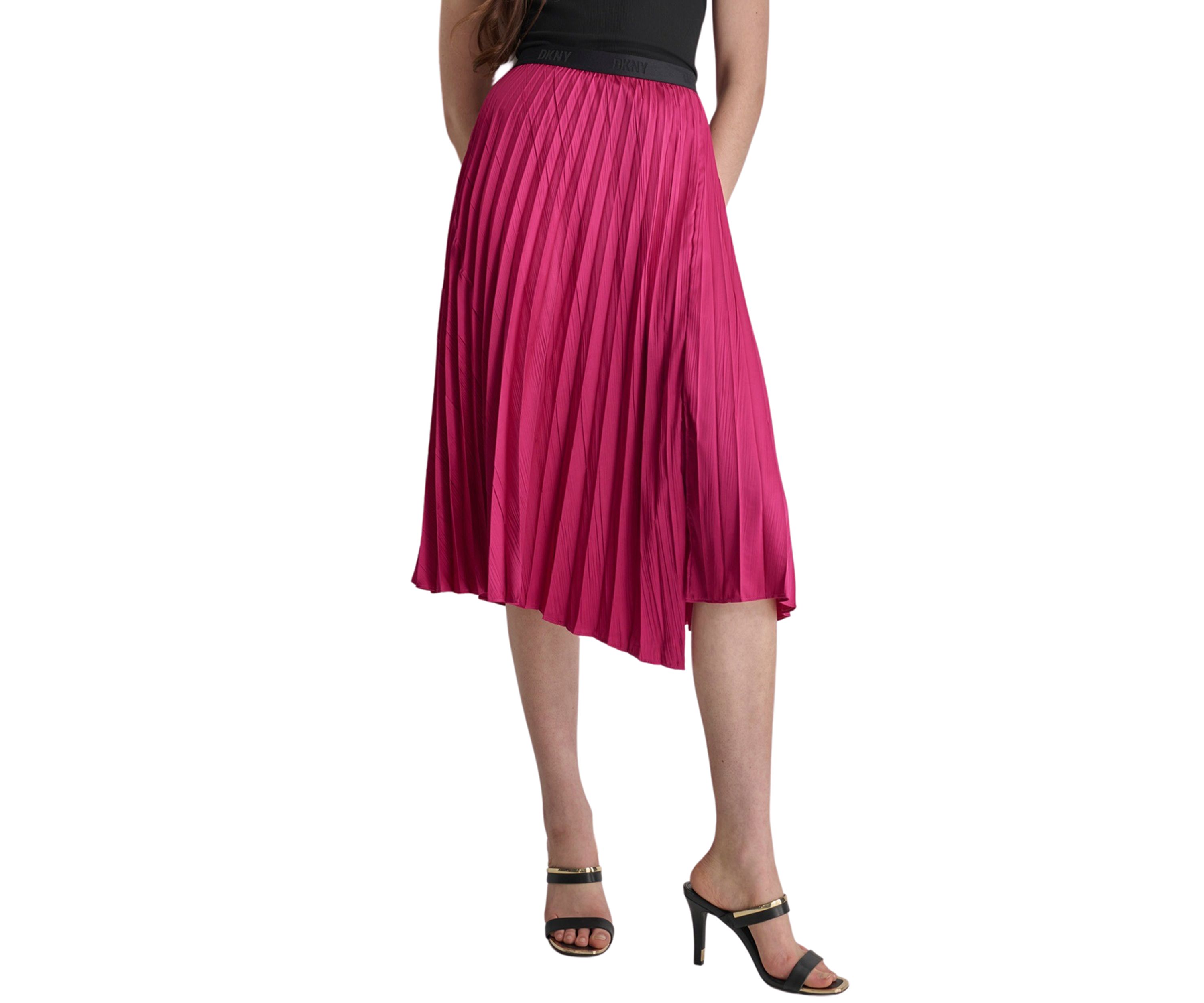 Womens Asymmetric Pleated Skirt