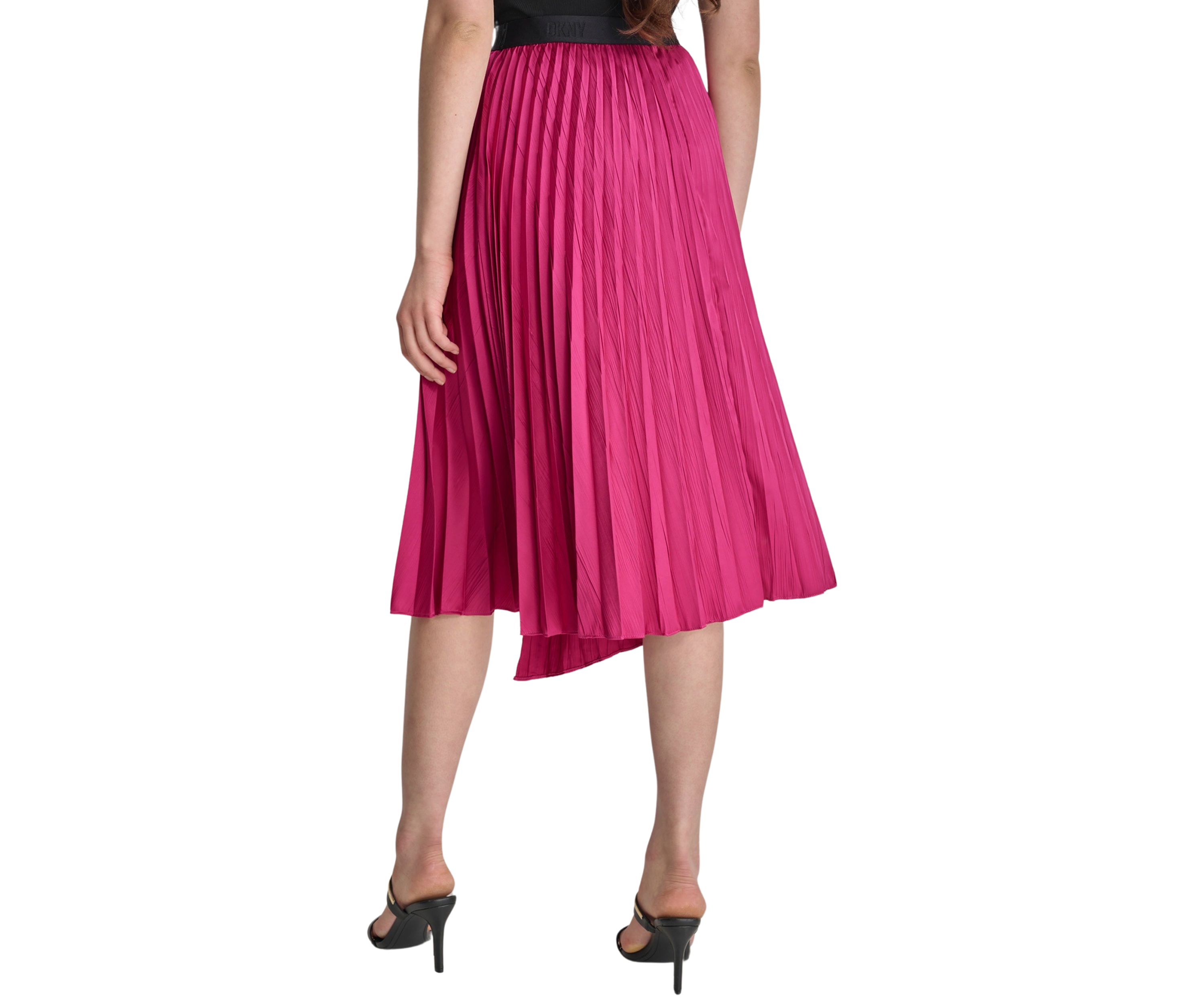Womens Asymmetric Pleated Skirt