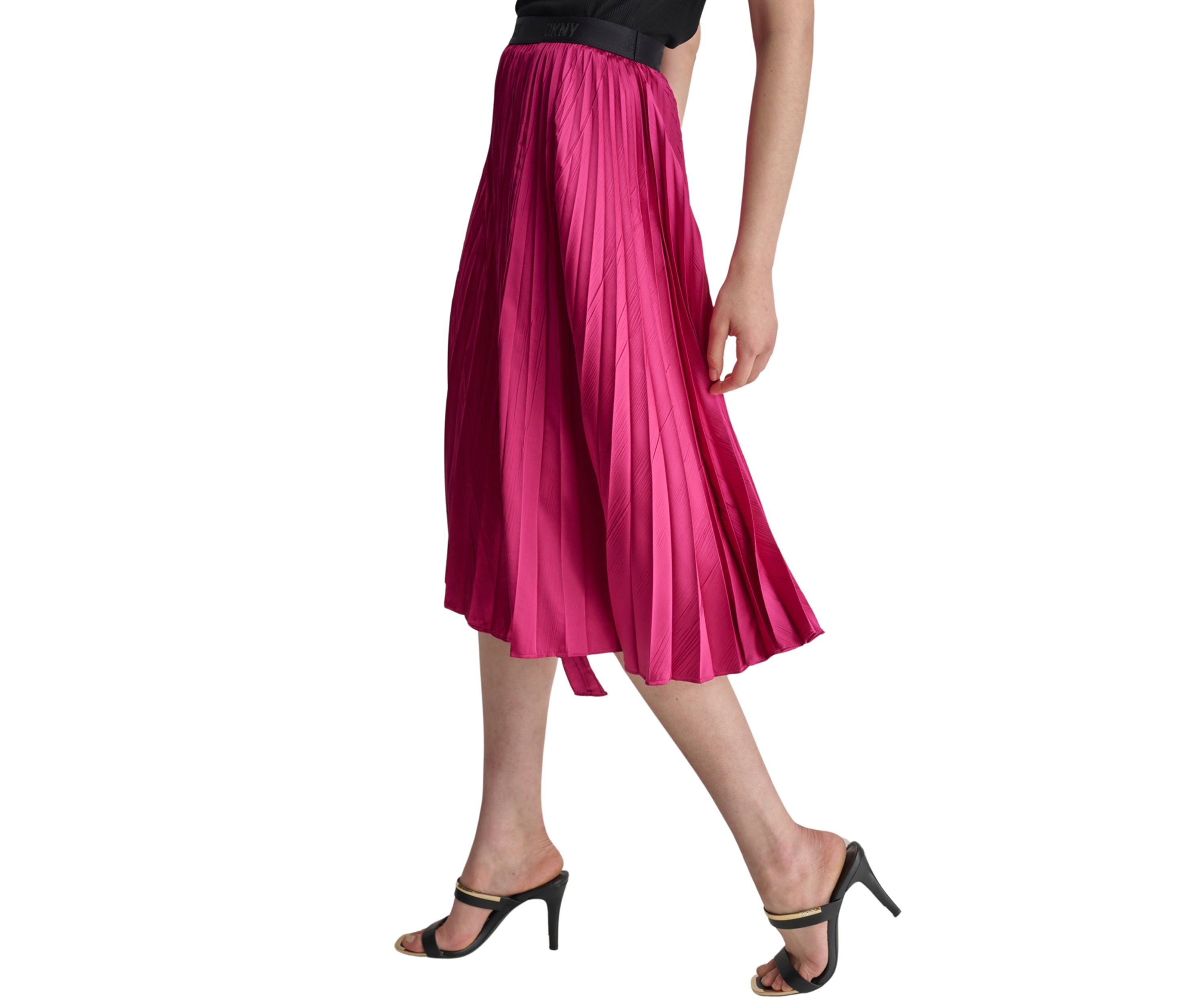 Womens Asymmetric Pleated Skirt