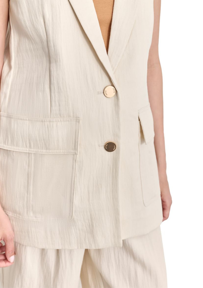 Womens Notch Collar Long Vest 