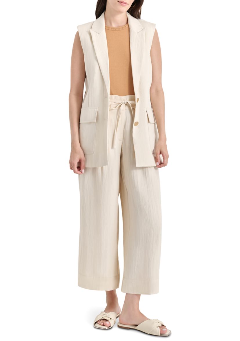 Womens Notch Collar Long Vest 