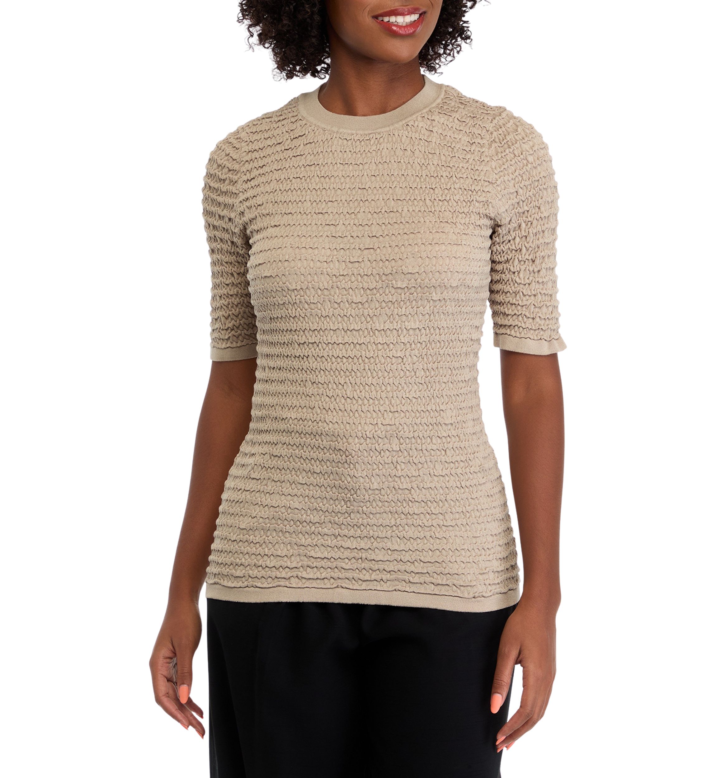 Womens Textured Knit Sweater