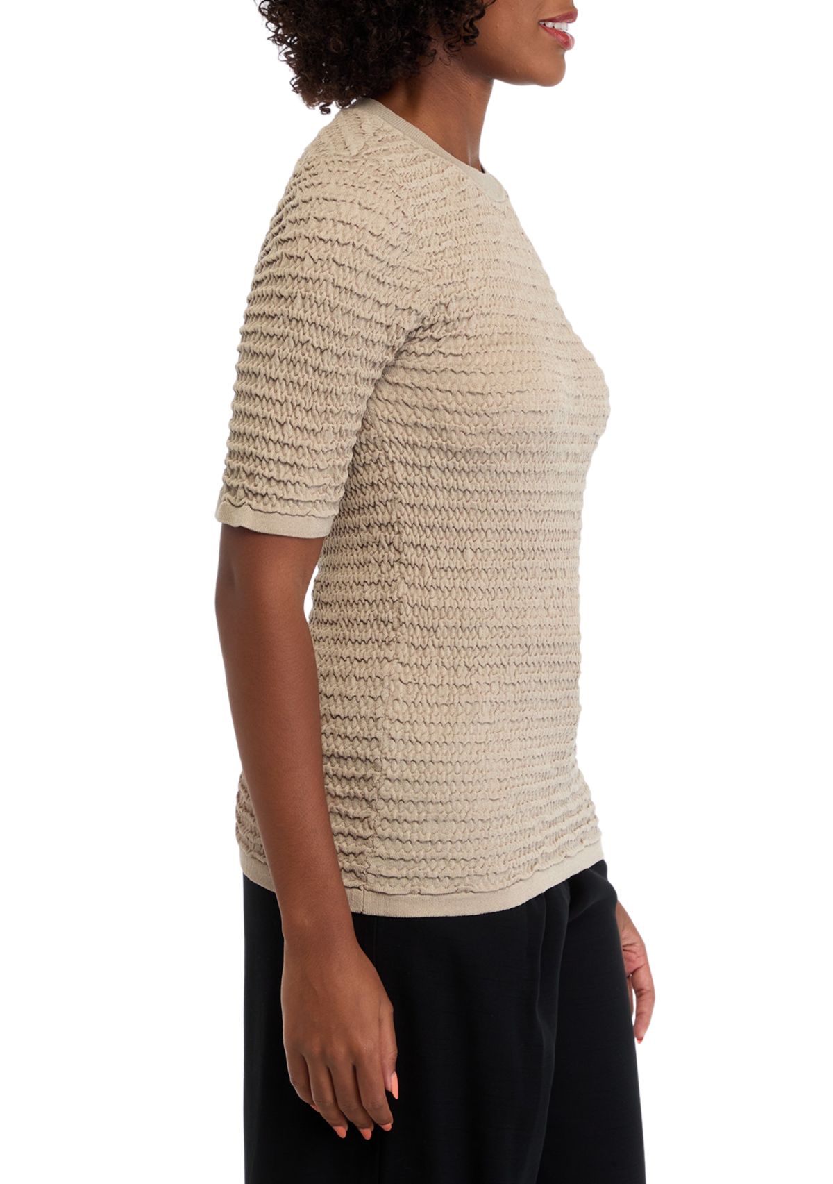 Womens Textured Knit Sweater