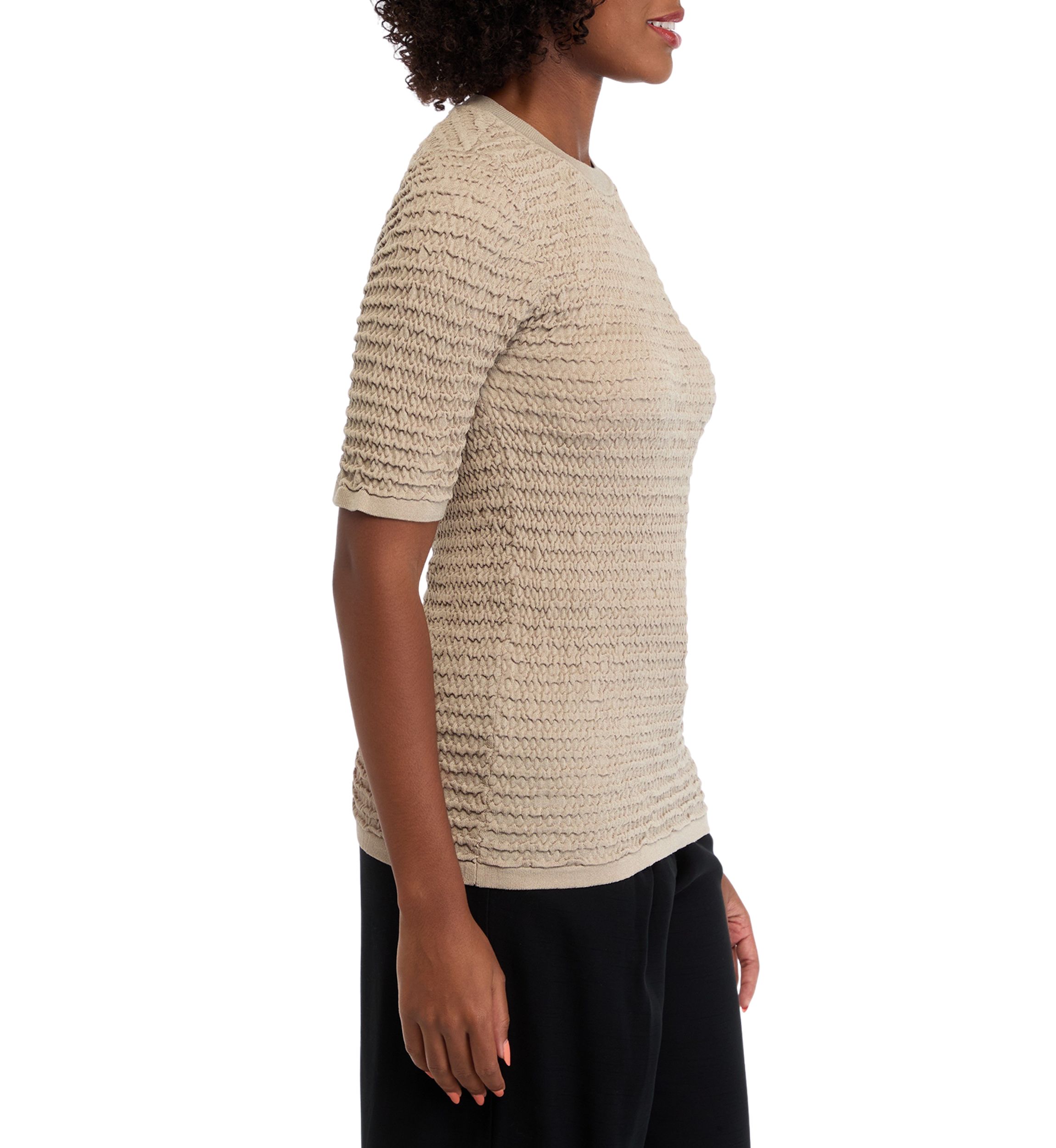 Womens Textured Knit Sweater