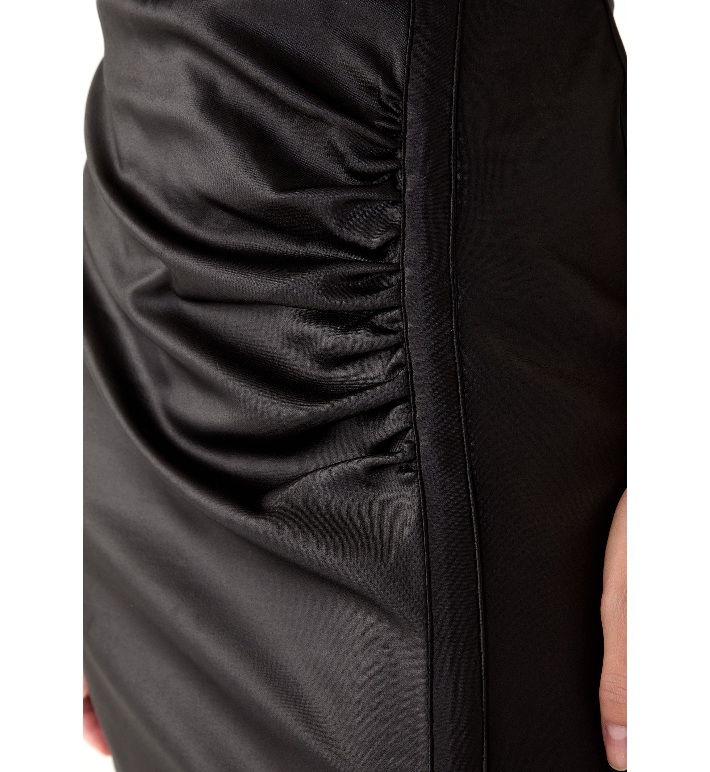 Womens Side Ruched Coated Skirt 
