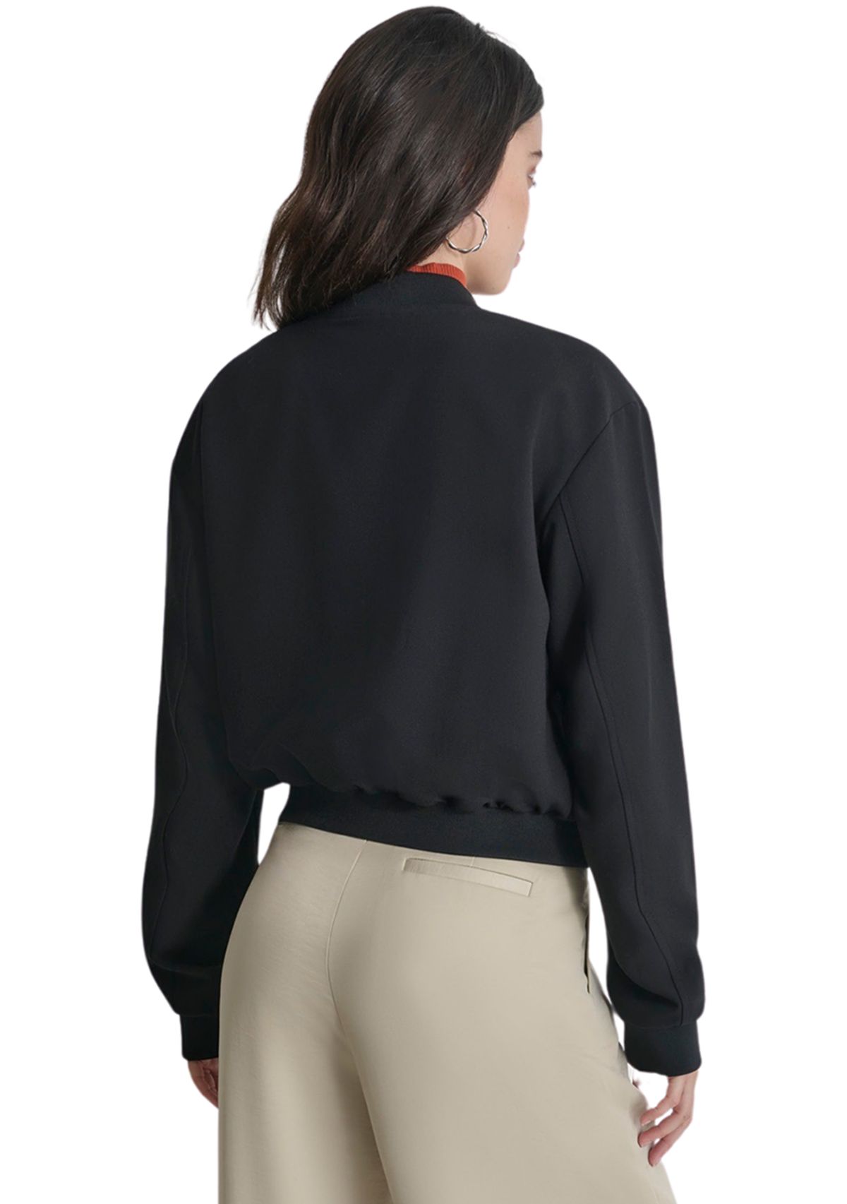 Womens Zipper Detail Bomber Jacket