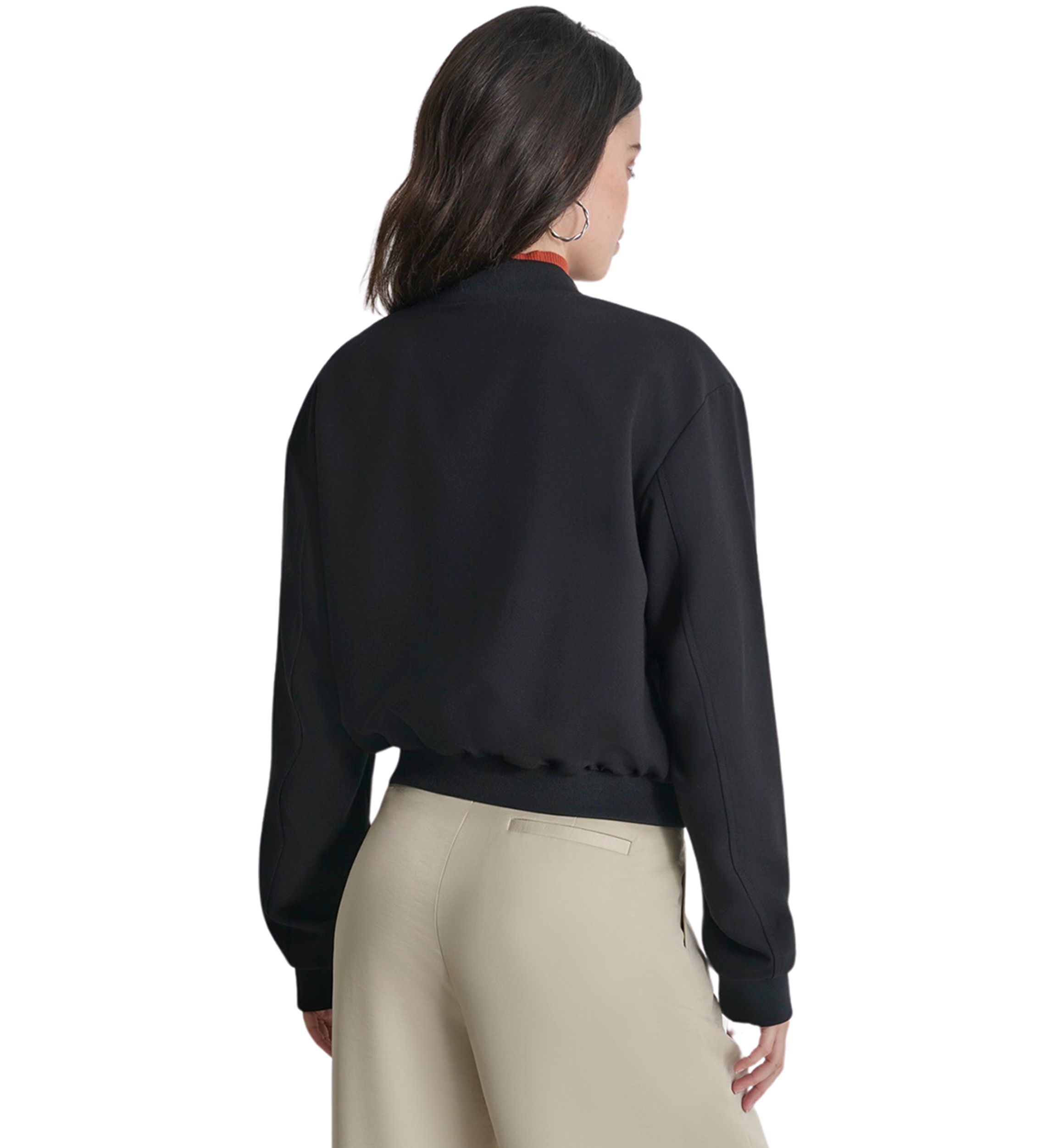 Womens Zipper Detail Bomber Jacket