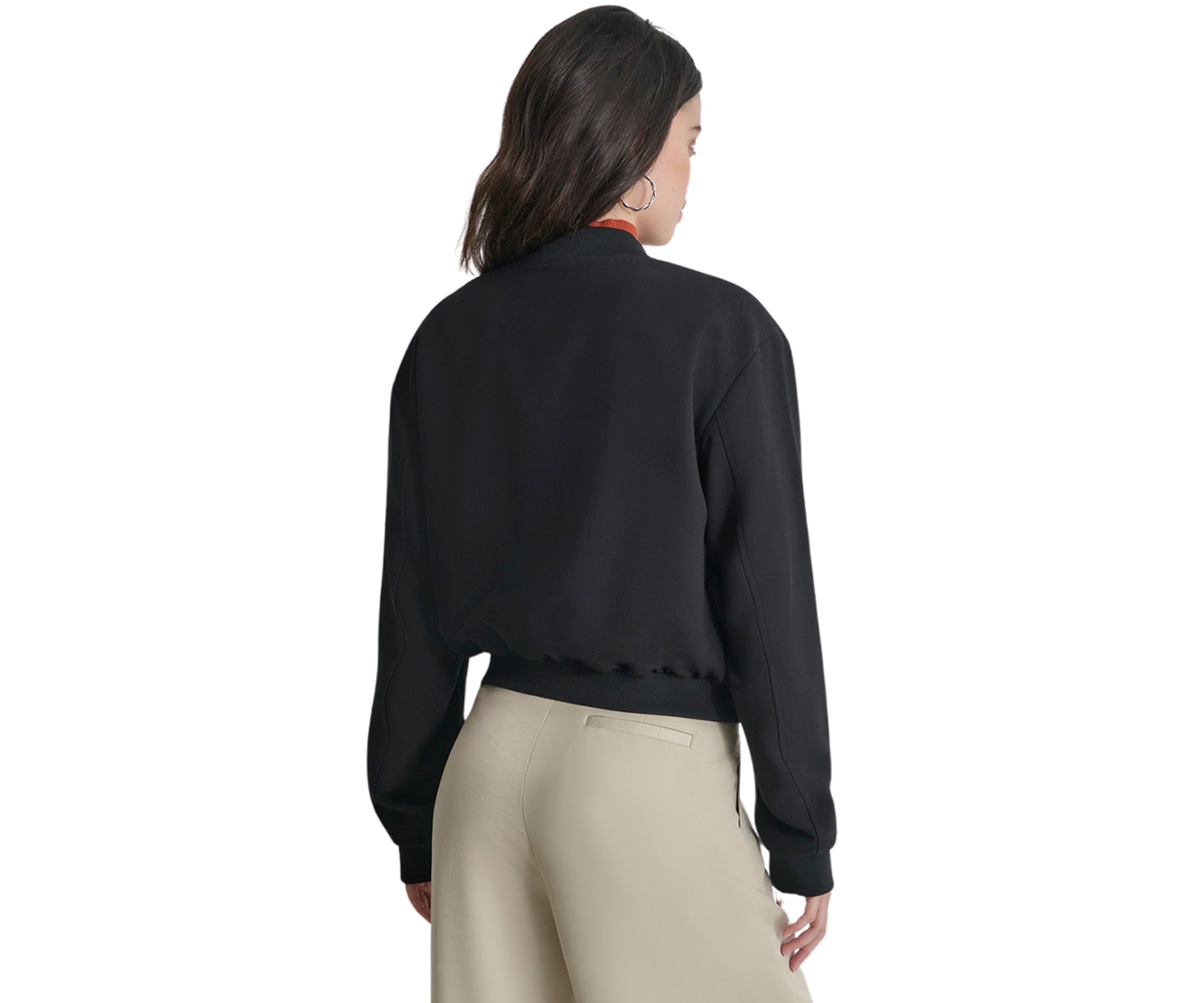 Womens Zipper Detail Bomber Jacket