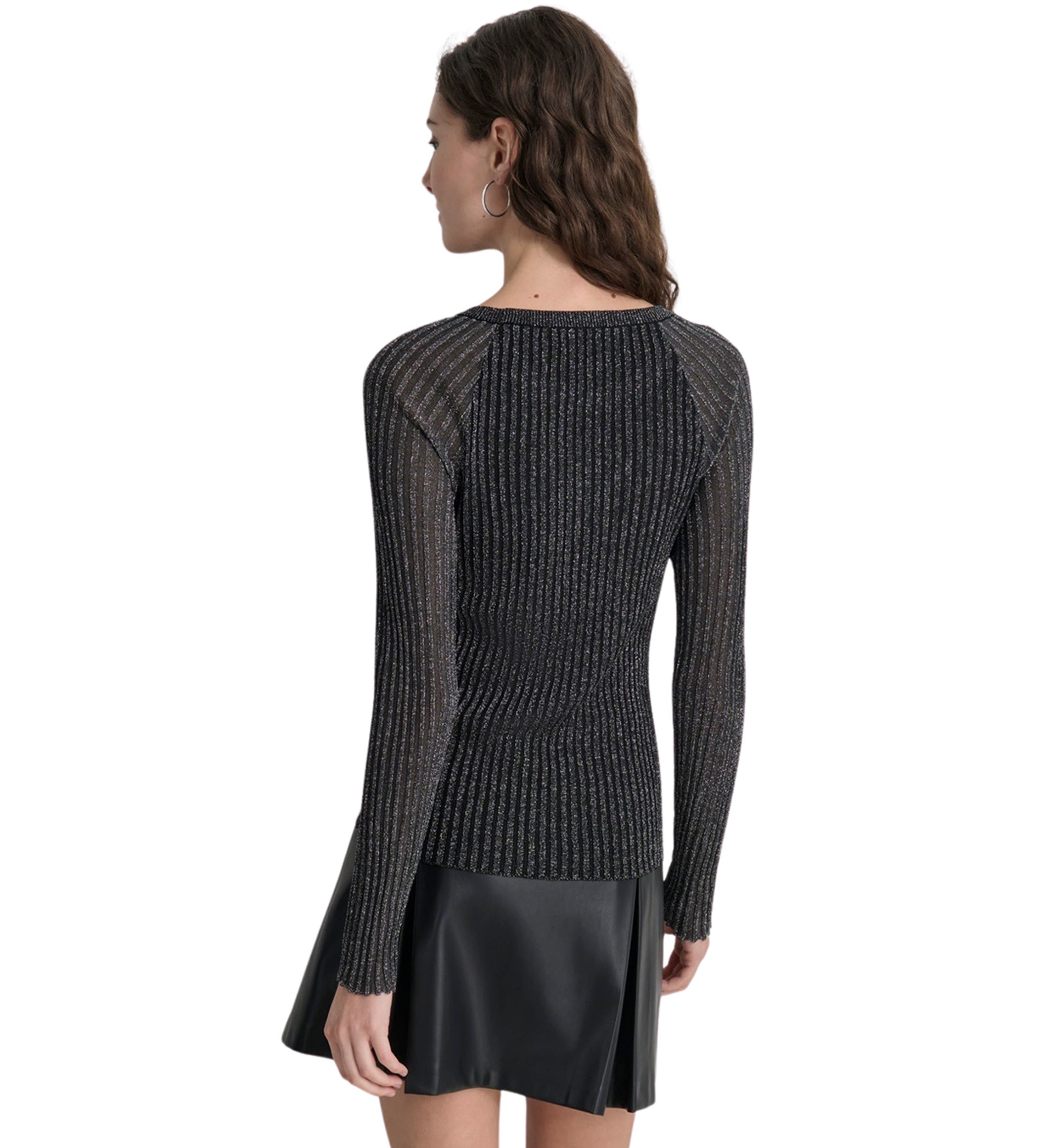Maglione DKNY Sport Con Logo Lurex - Cotone E Pile, Stile Athletic Chic, Per Donna