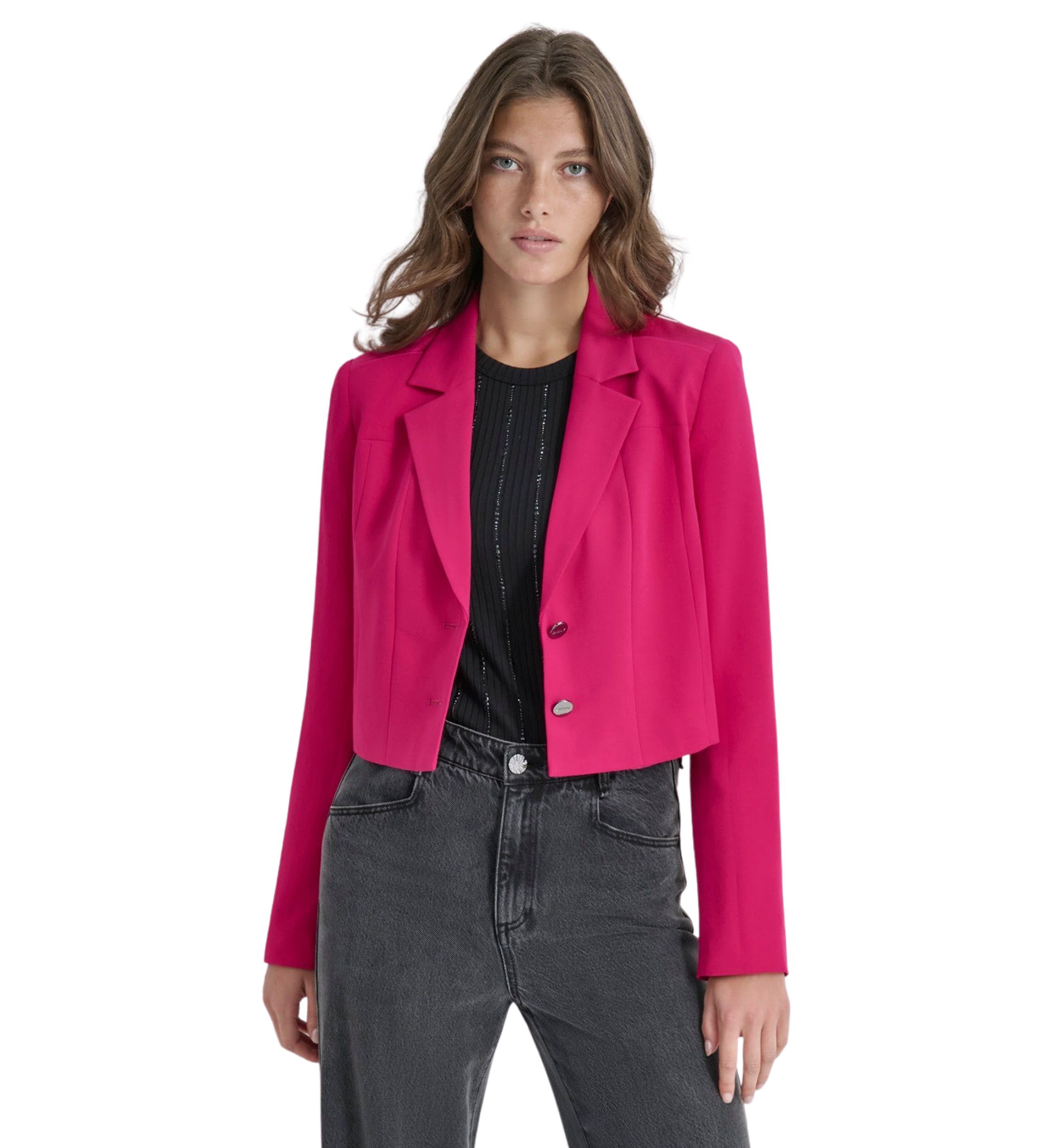 Womens Long Sleeve Two Button Notch Collar Blazer 