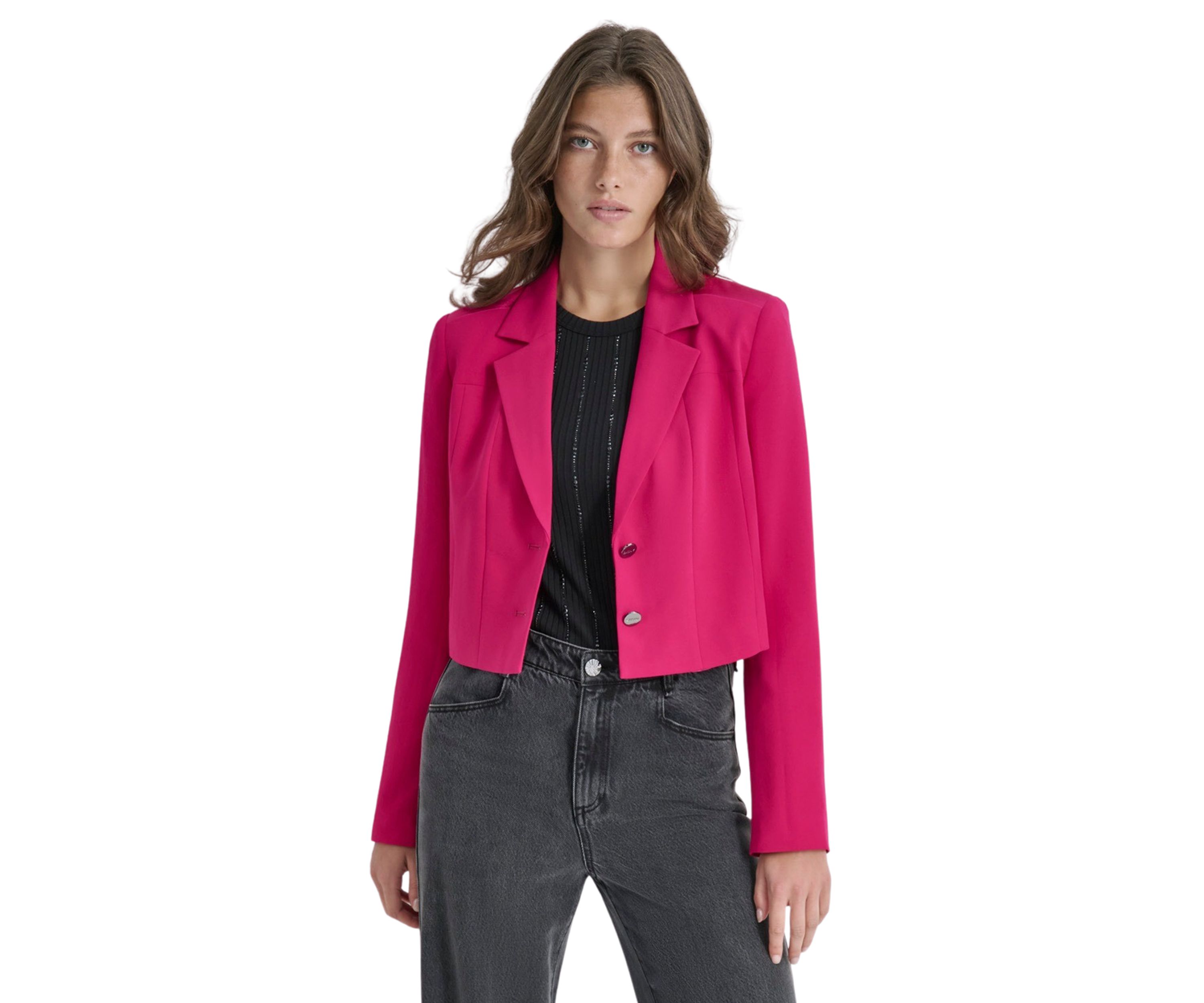 Womens Long Sleeve Two Button Notch Collar Blazer 