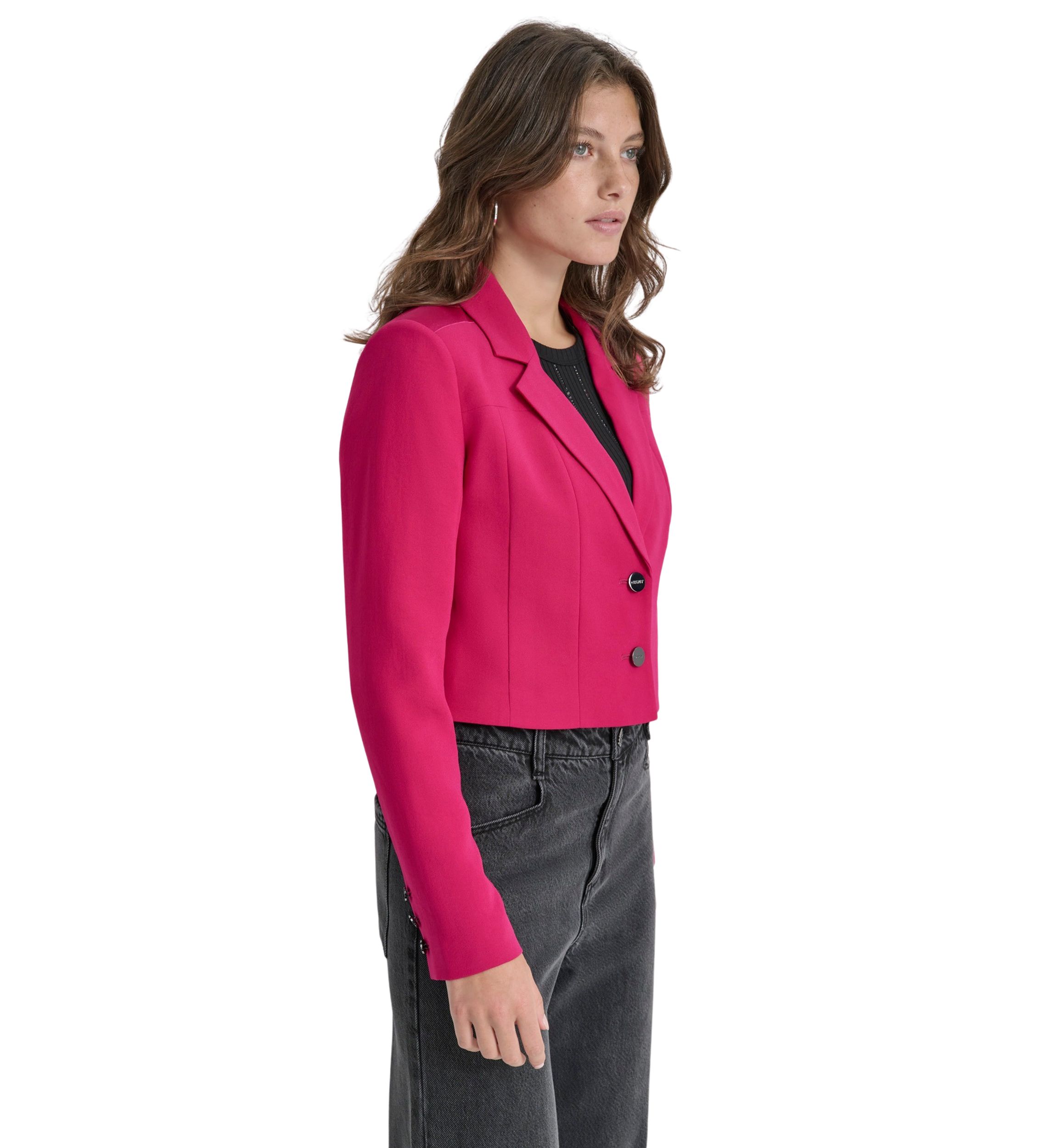 Womens Long Sleeve Two Button Notch Collar Blazer 