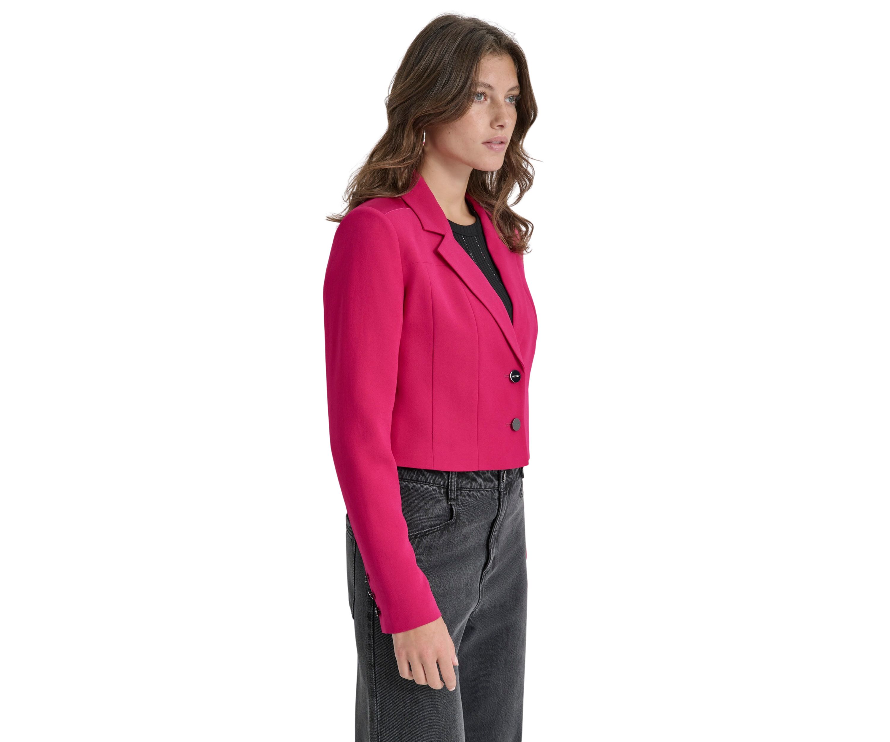 Womens Long Sleeve Two Button Notch Collar Blazer 