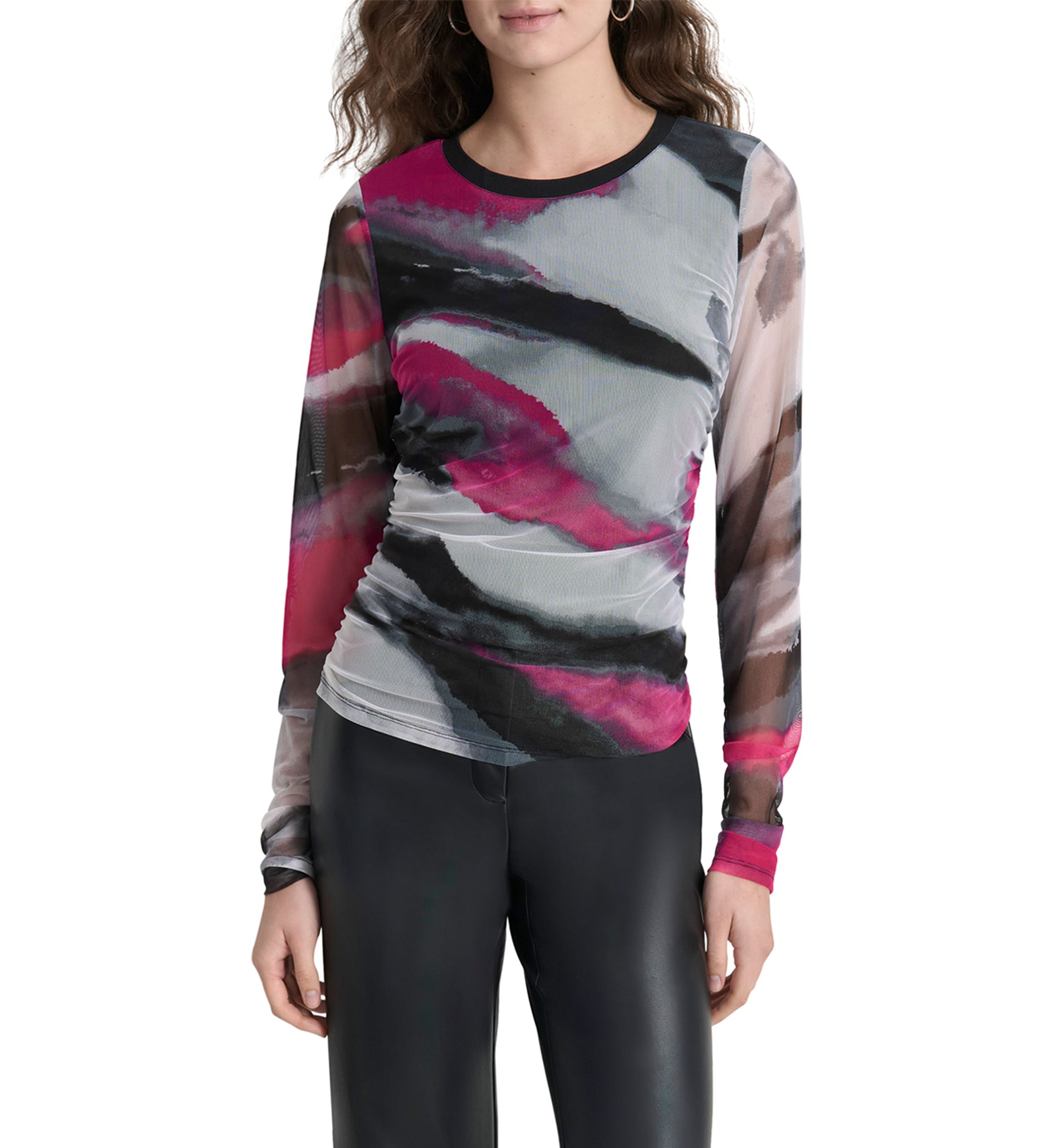 Womens Long Sleeve Brushstroke Top 
