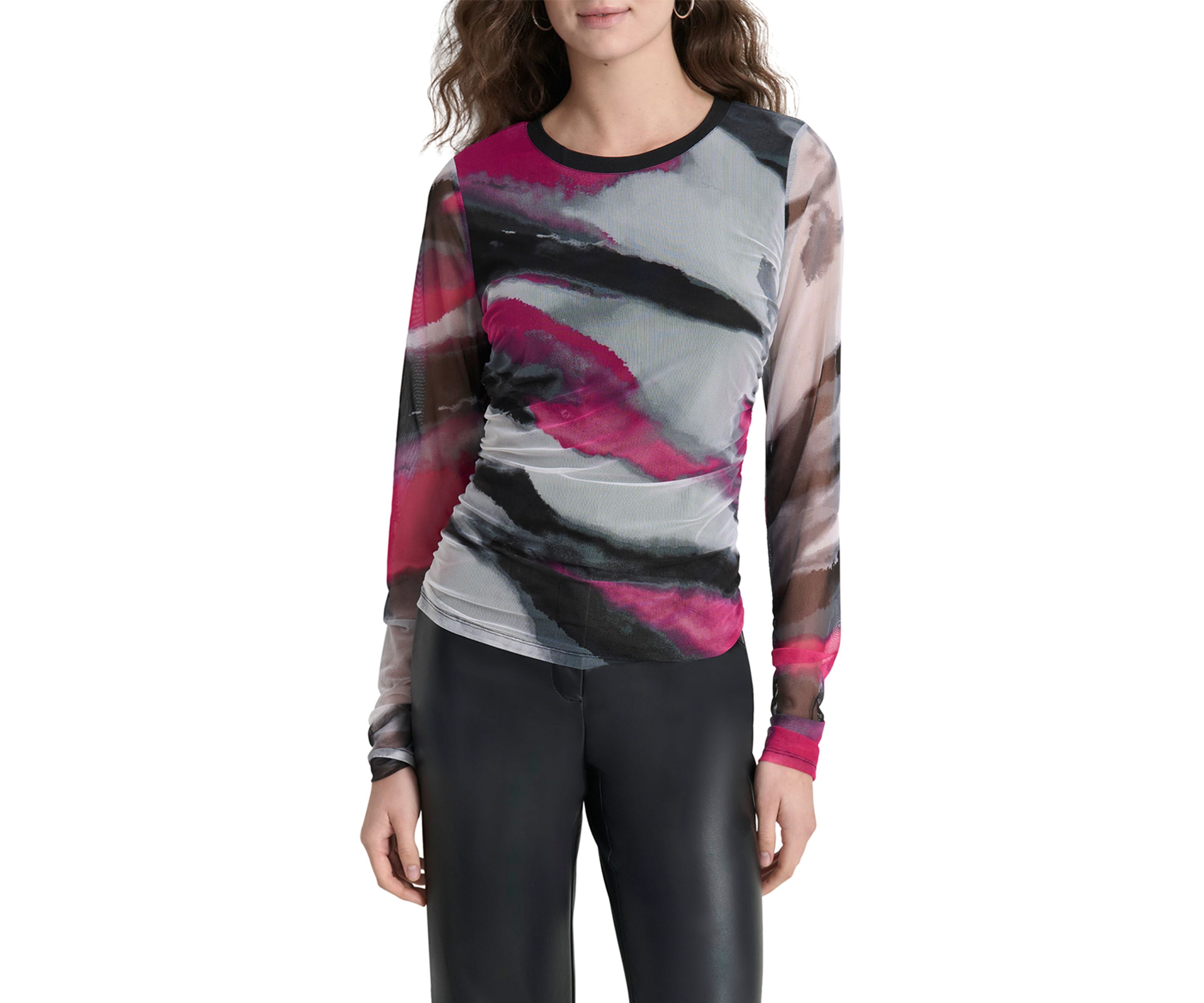 Womens Long Sleeve Brushstroke Top 