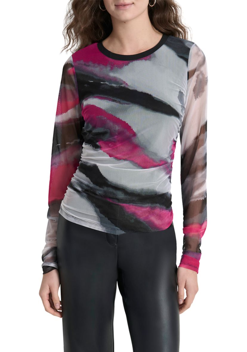 Womens Long Sleeve Brushstroke Top 