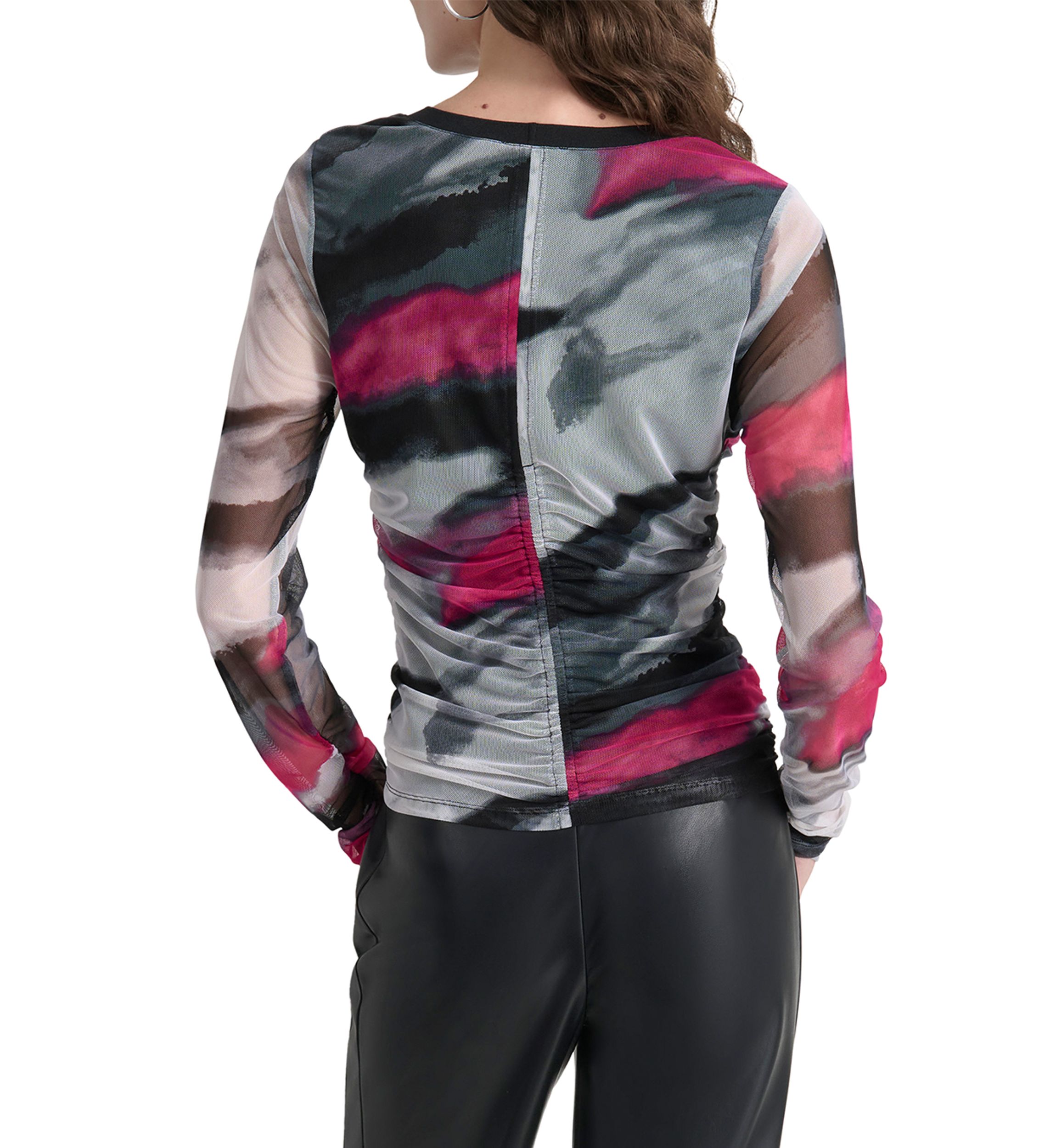Womens Long Sleeve Brushstroke Top 