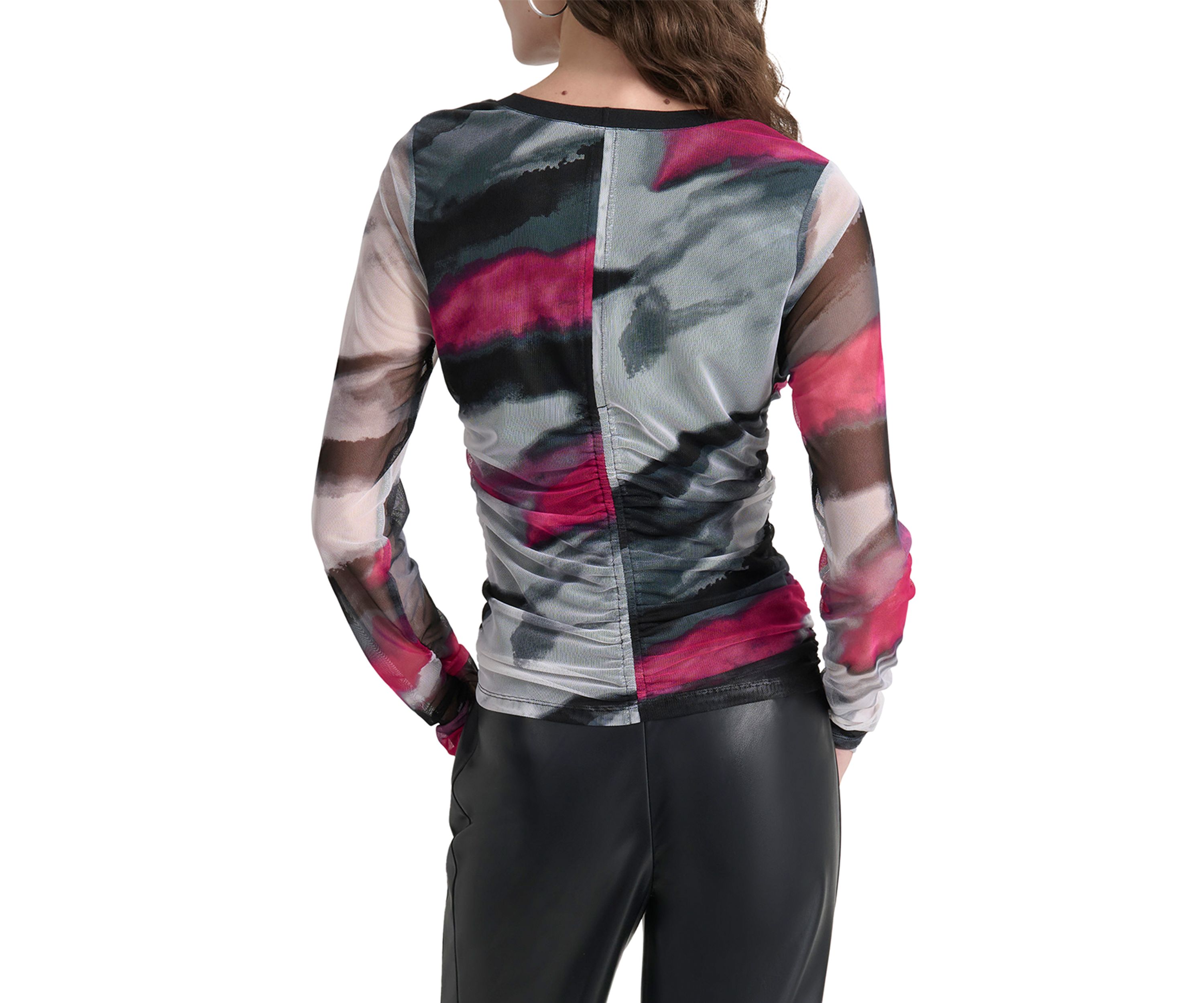 Womens Long Sleeve Brushstroke Top 