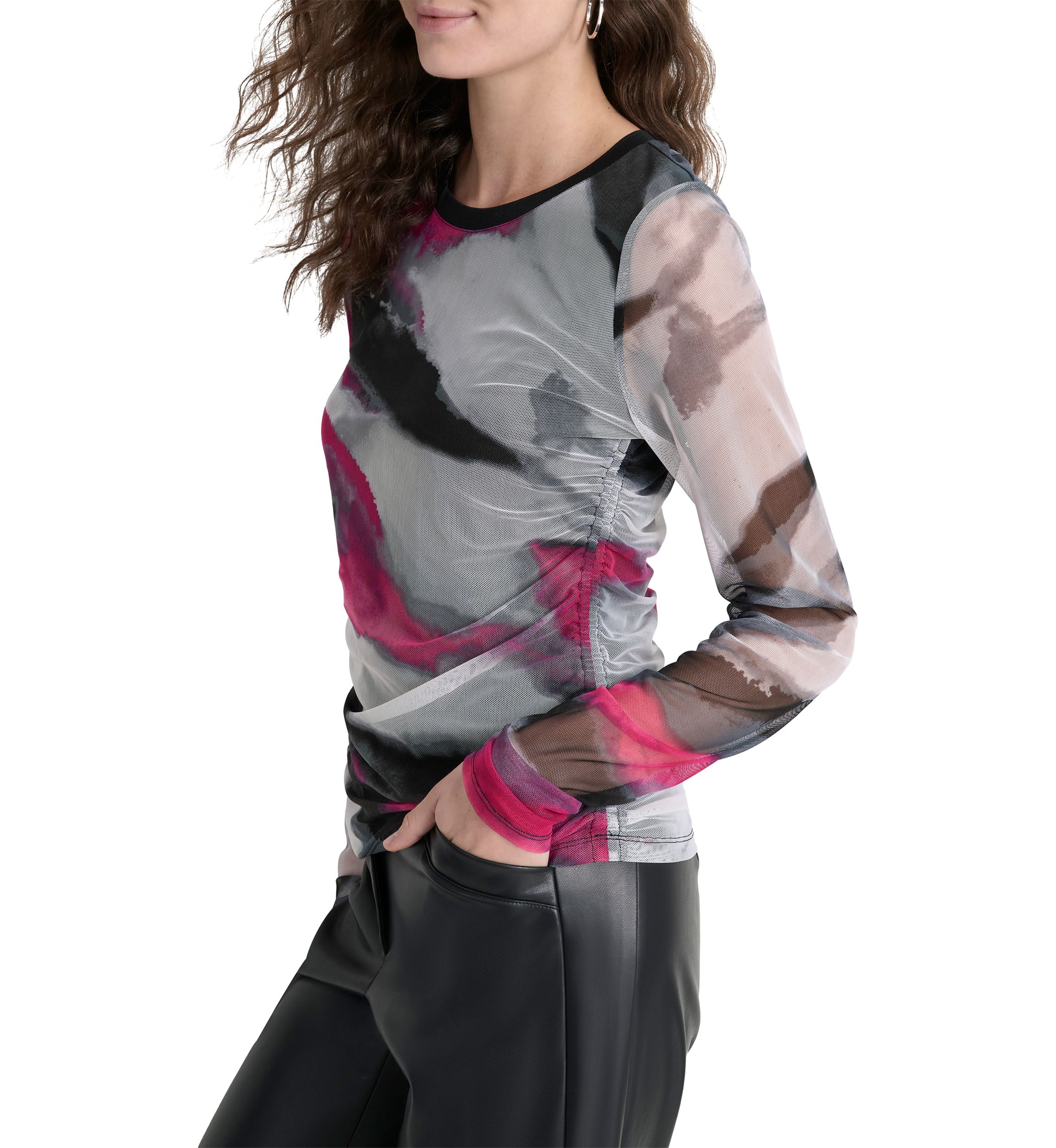 Womens Long Sleeve Brushstroke Top 