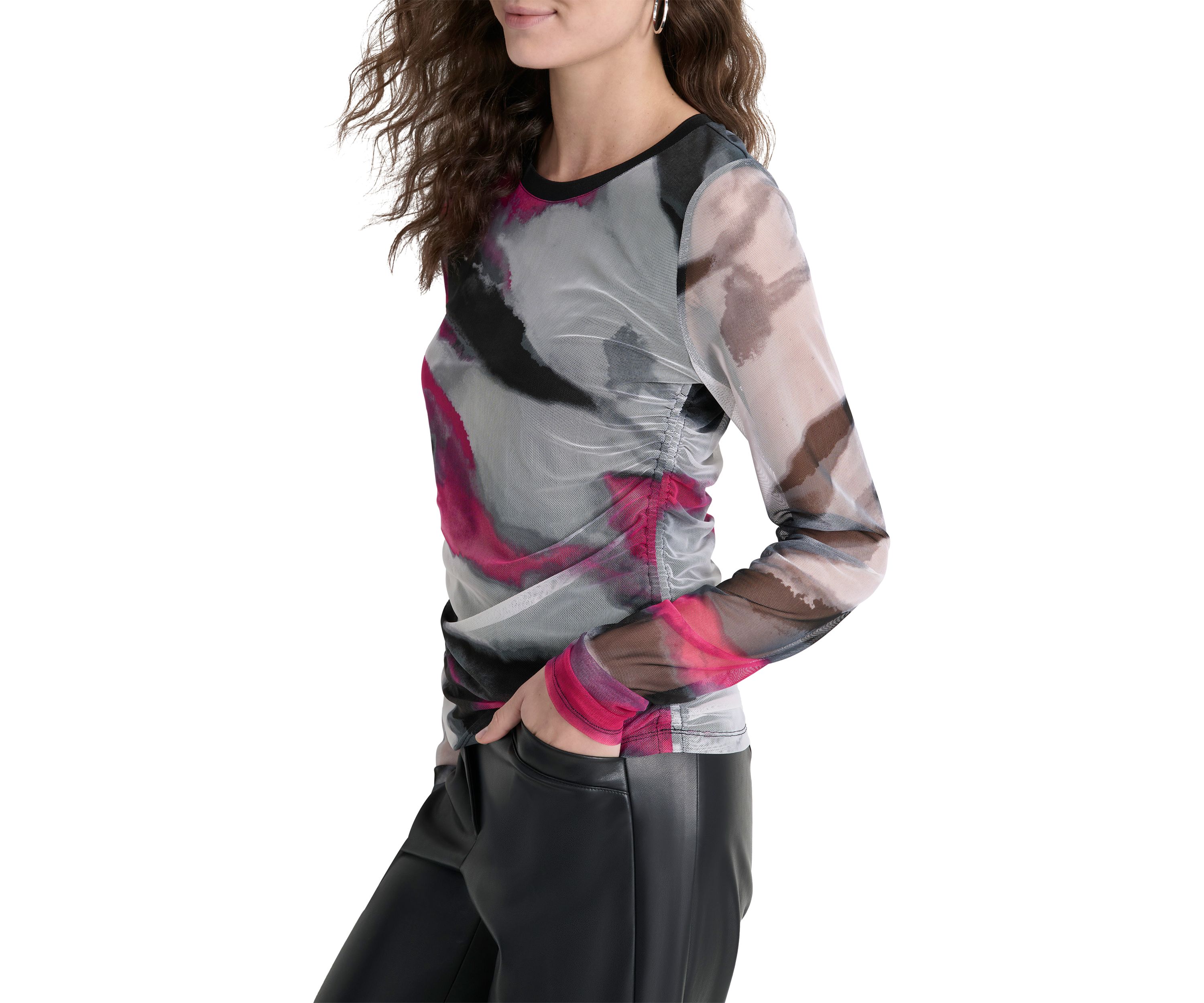 Womens Long Sleeve Brushstroke Top 