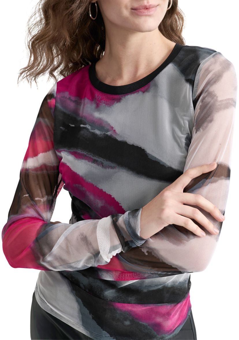 Womens Long Sleeve Brushstroke Top 