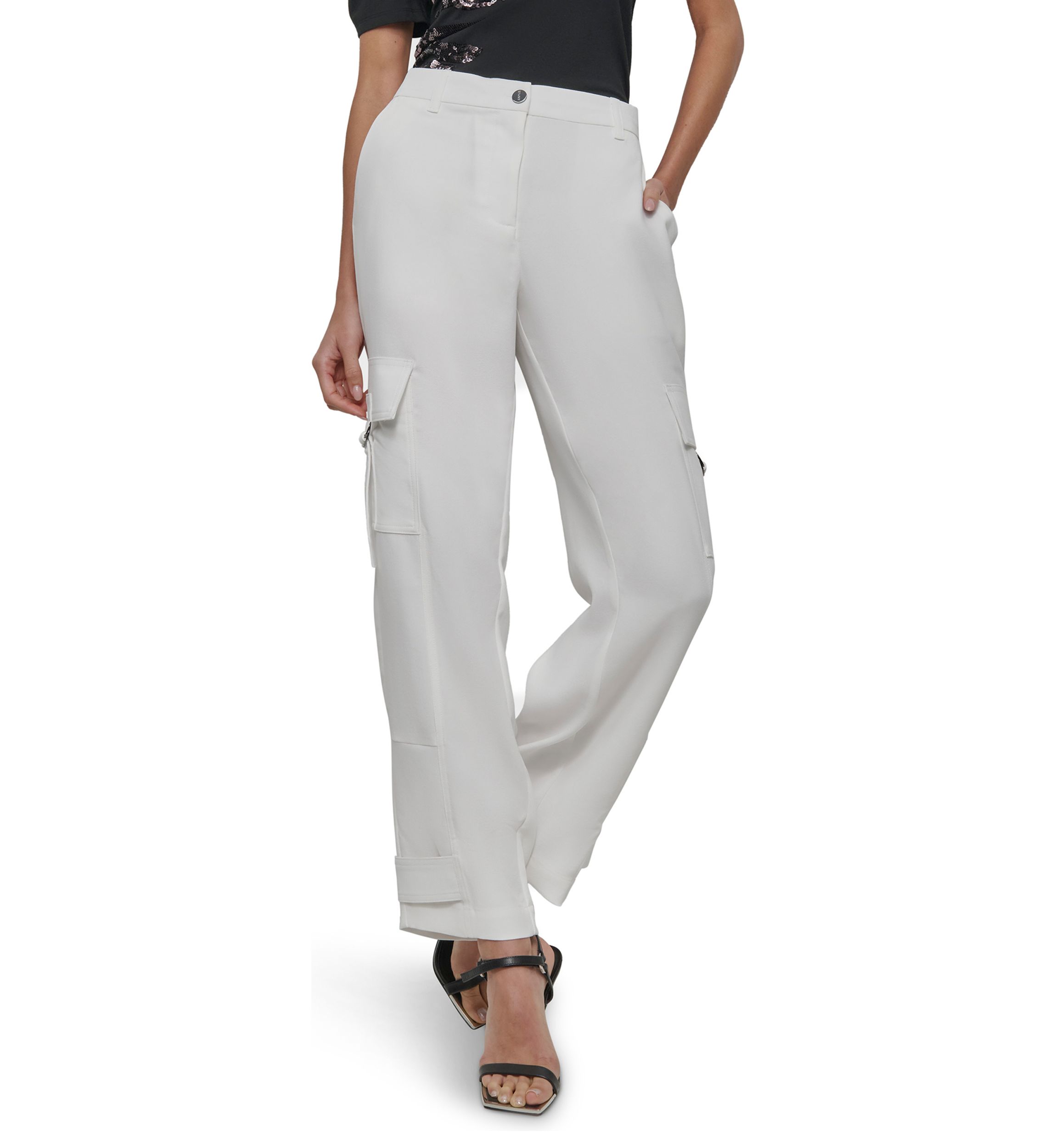 Womens Satin Cargo Pants