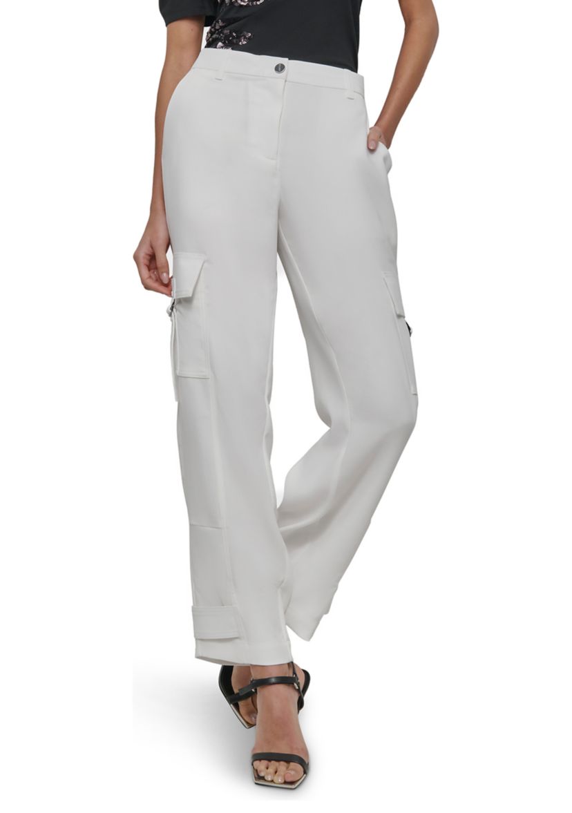 Womens Satin Cargo Pants