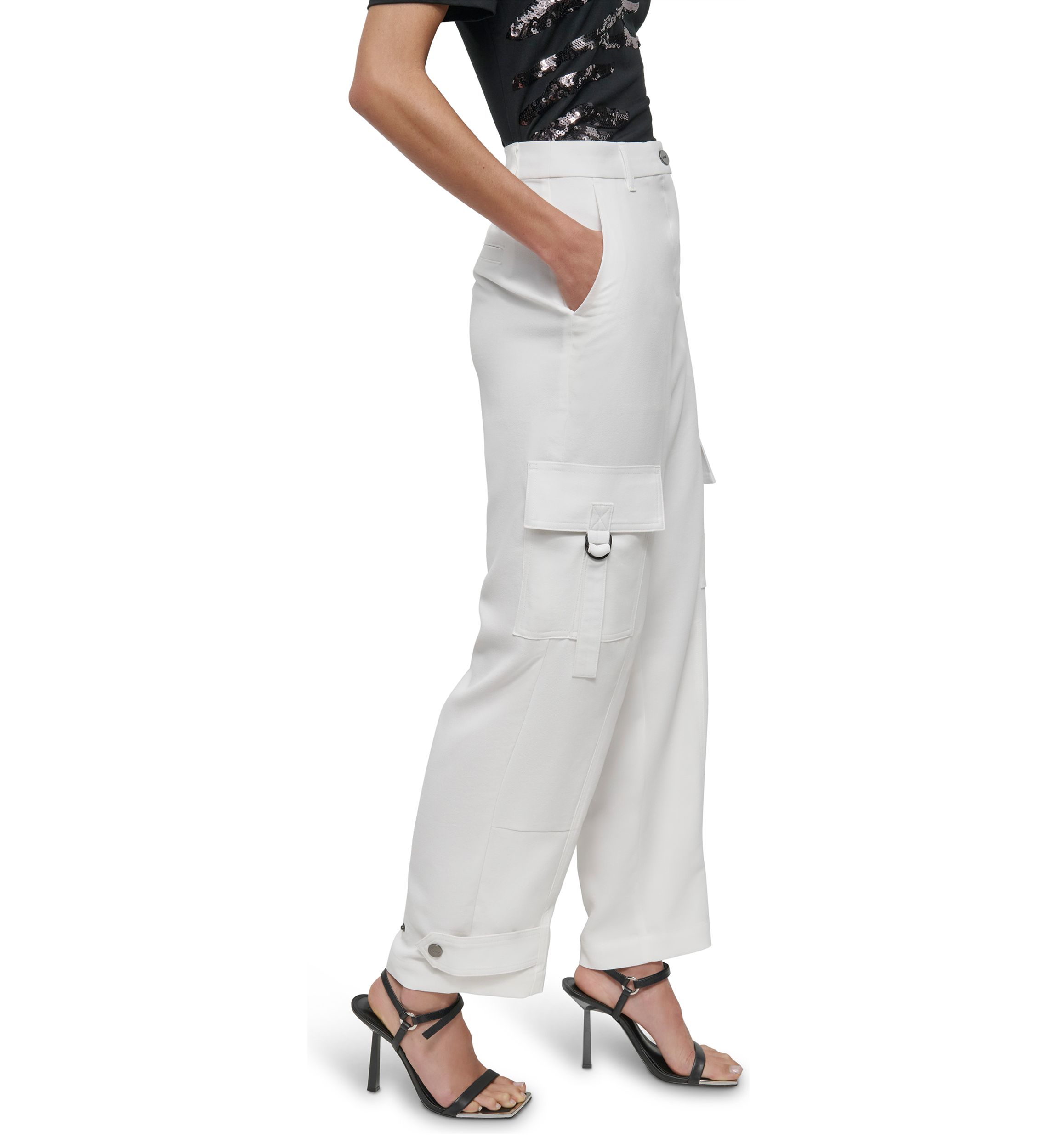 Womens Satin Cargo Pants