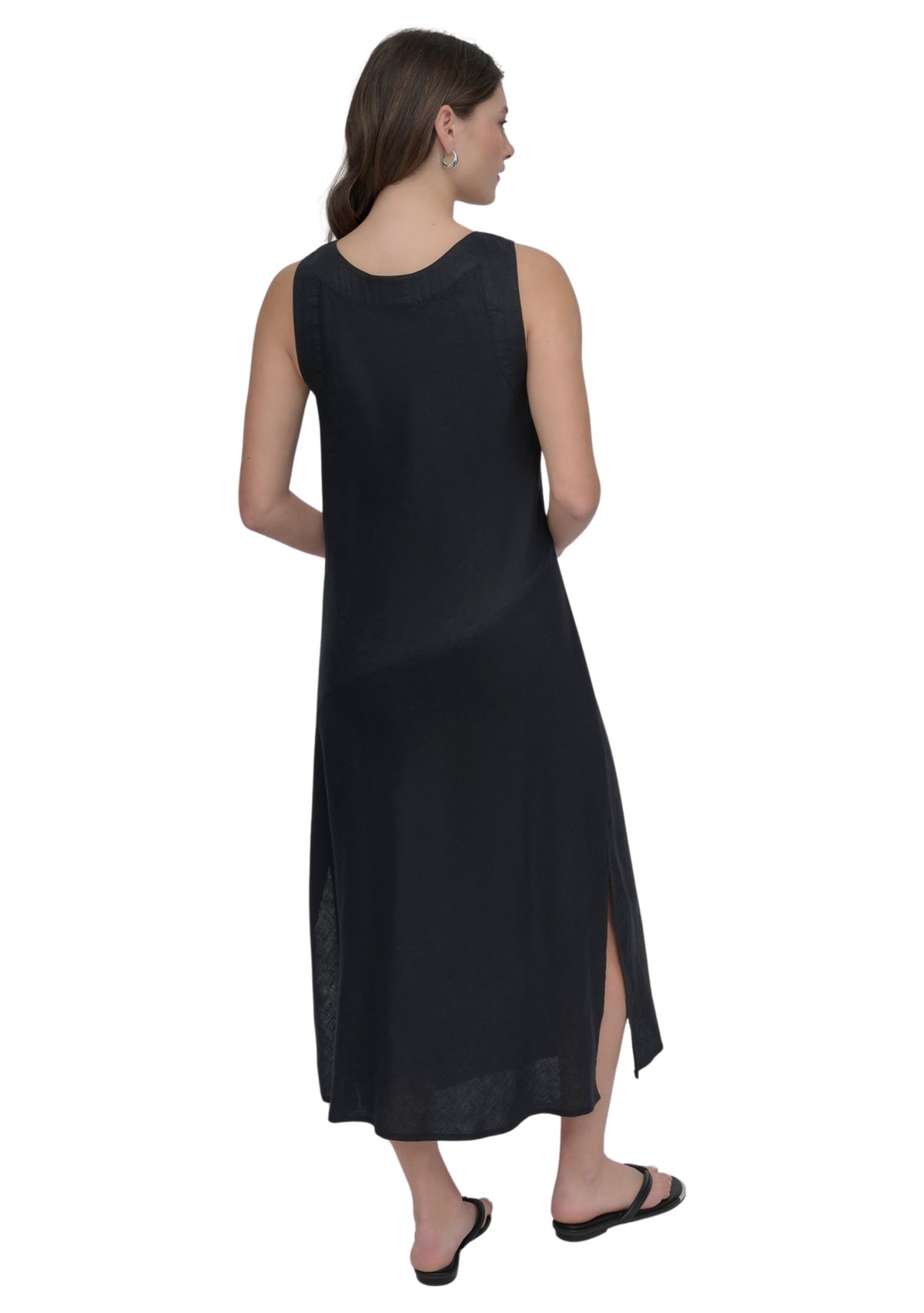 Womens Sleeveless V-Neck Midi Dress