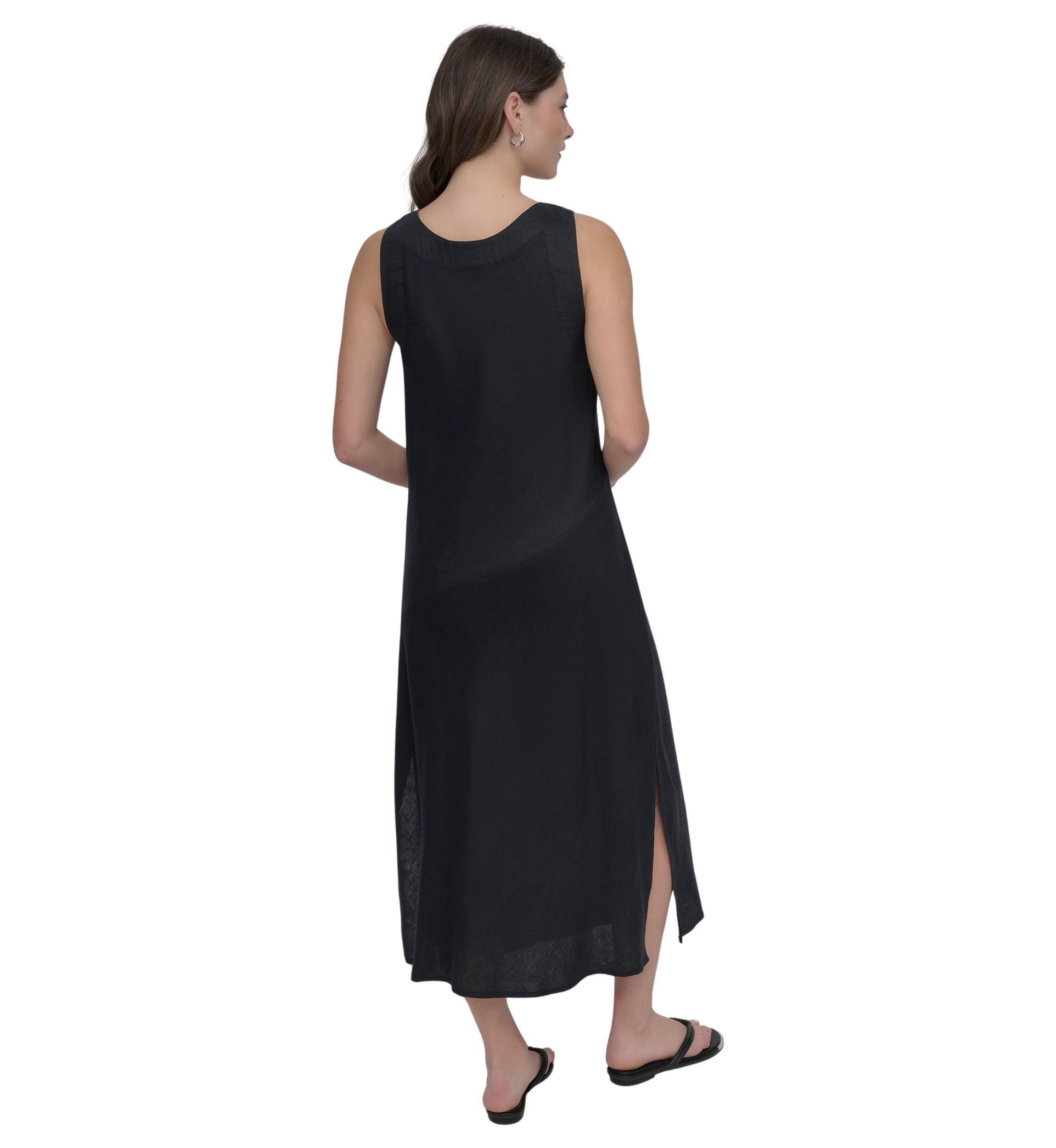 Womens Sleeveless V-Neck Midi Dress