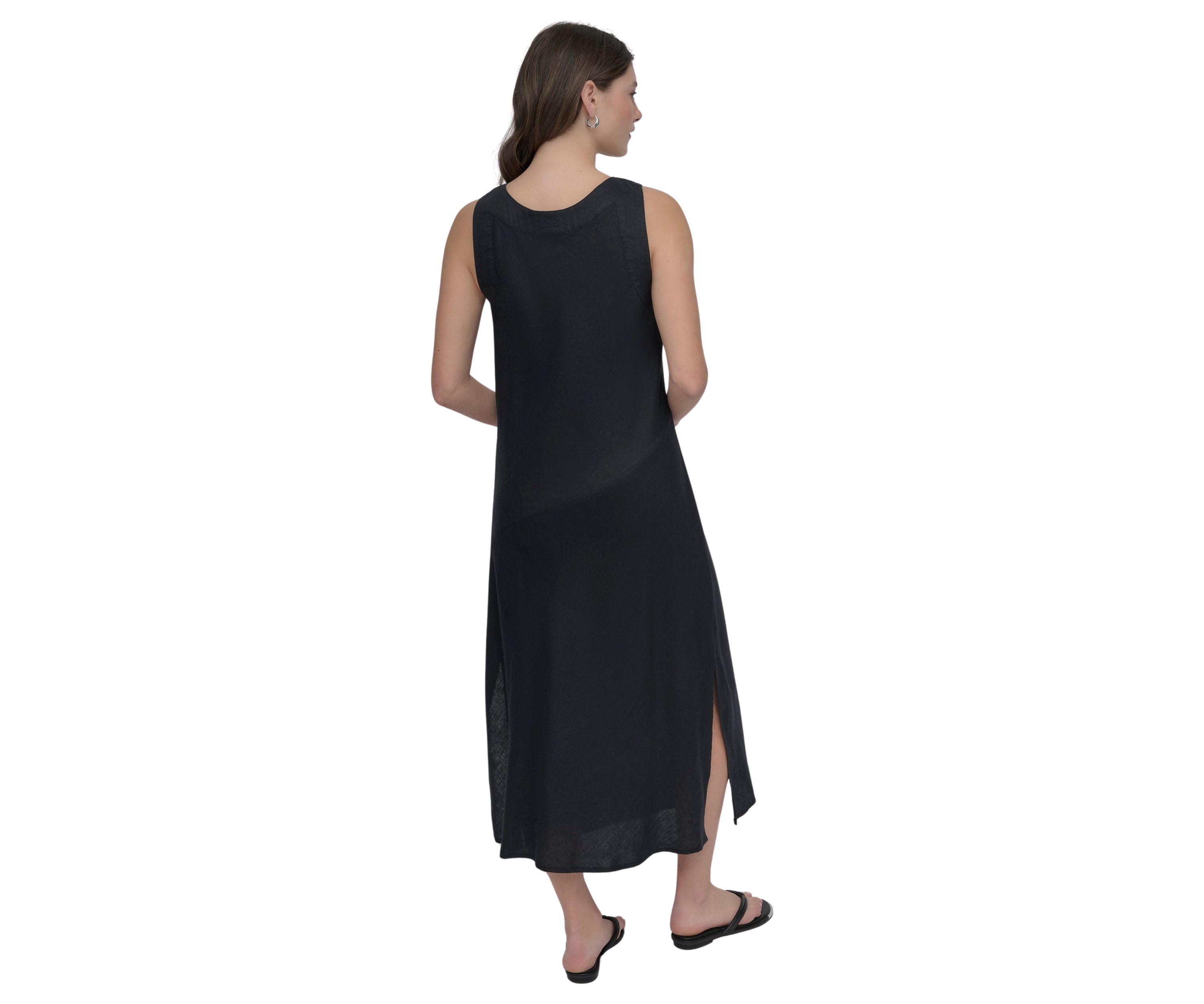 Womens Sleeveless V-Neck Midi Dress