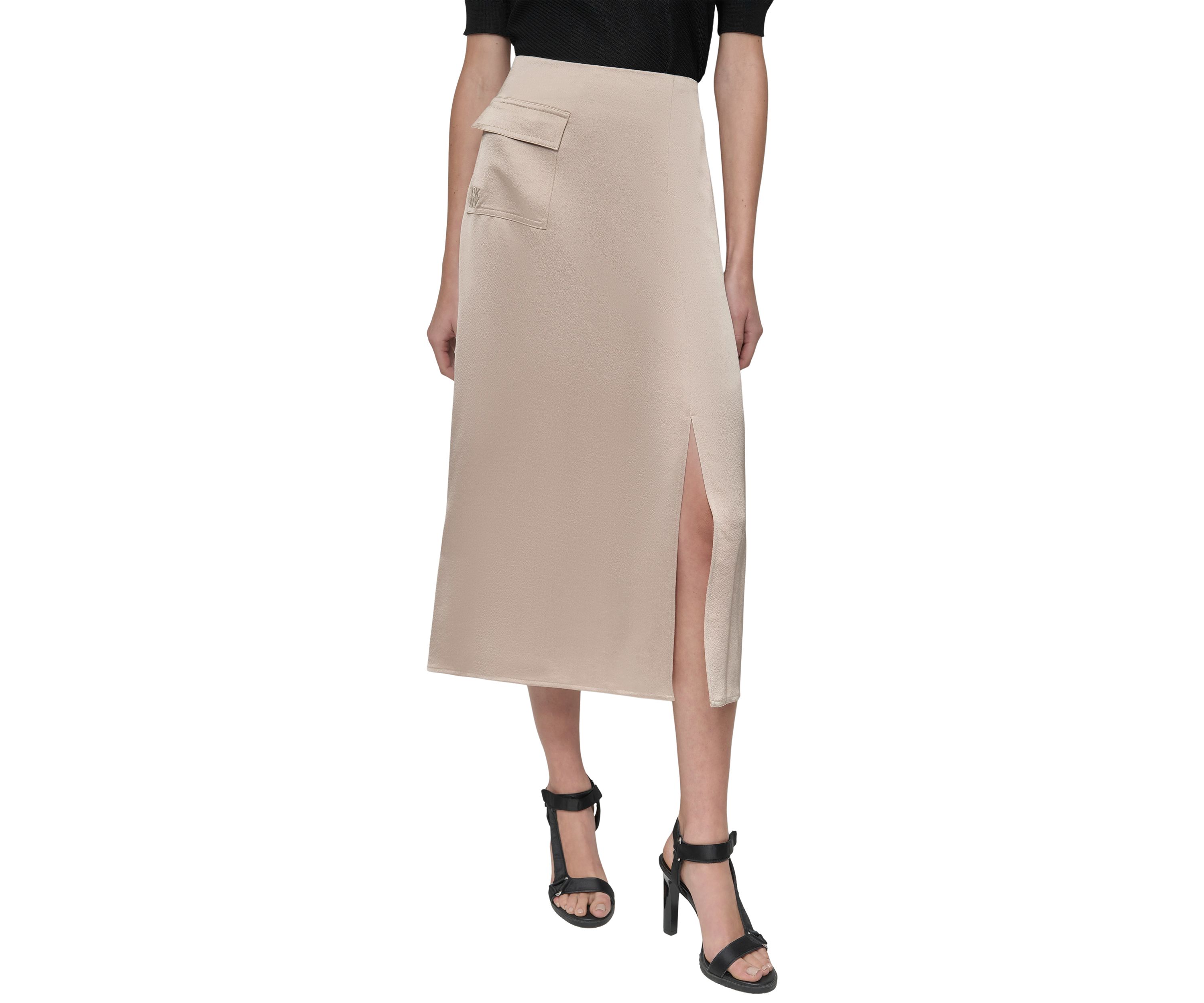 Womens Satin Cargo Skirt
