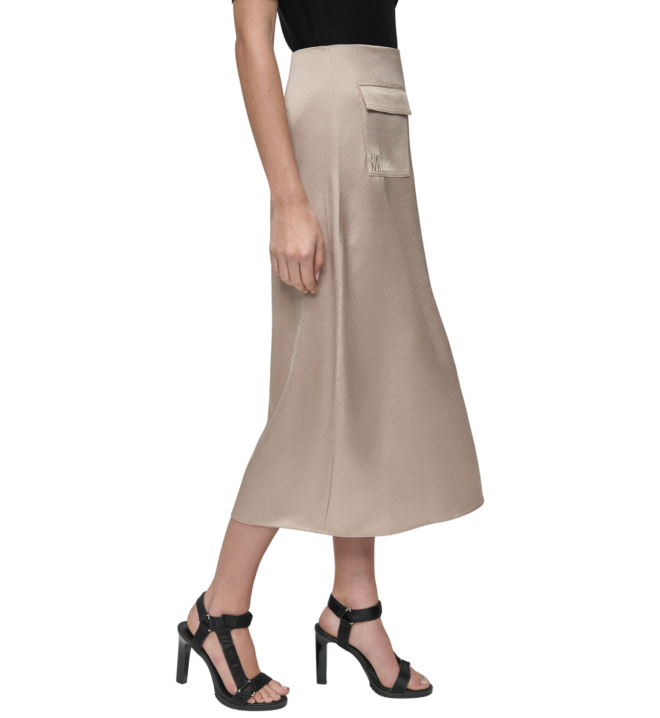 Womens Satin Cargo Skirt