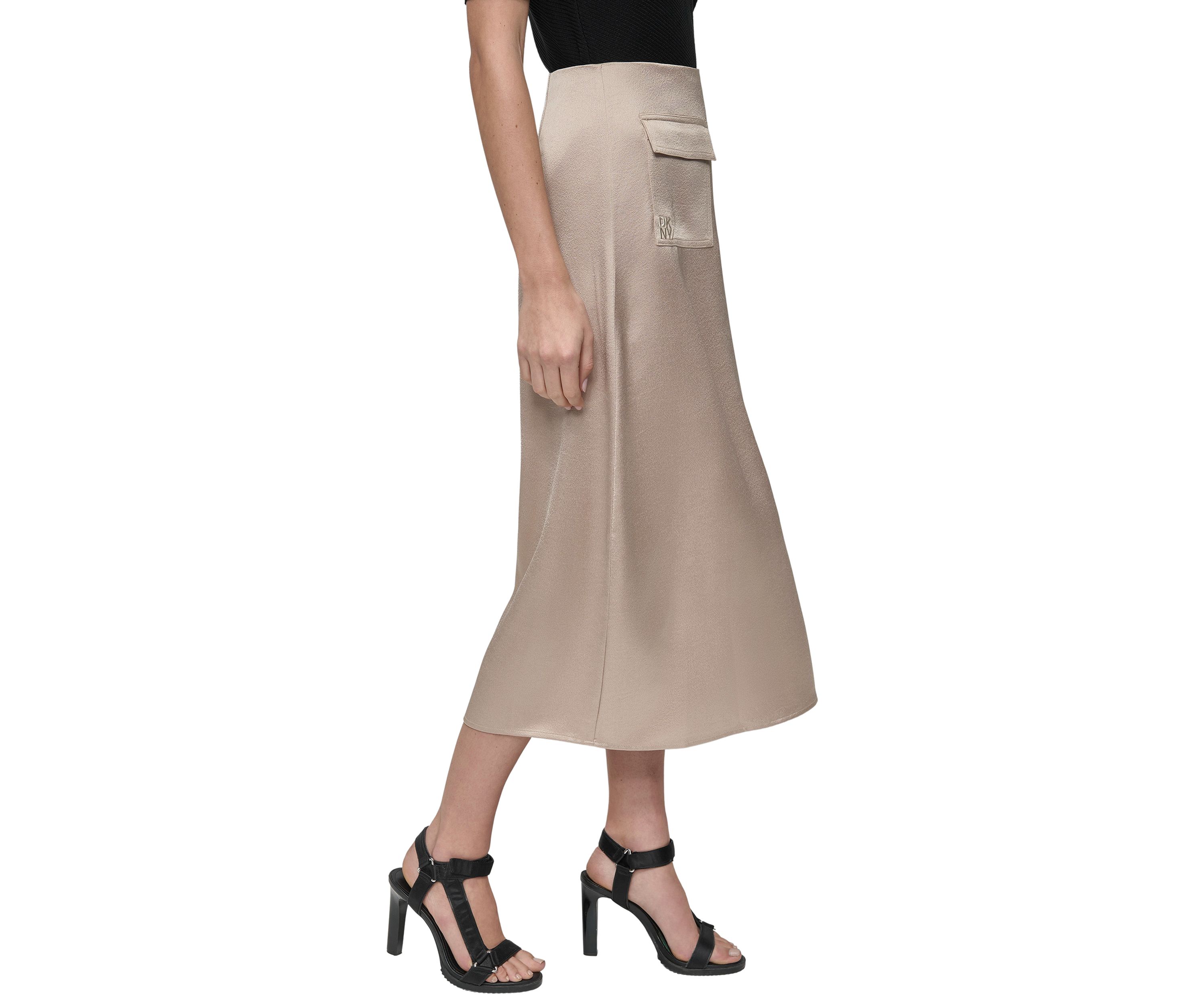 Womens Satin Cargo Skirt