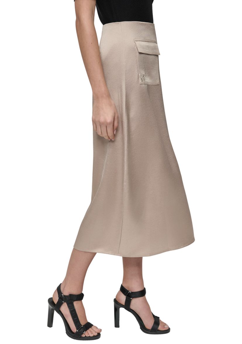 Womens Satin Cargo Skirt