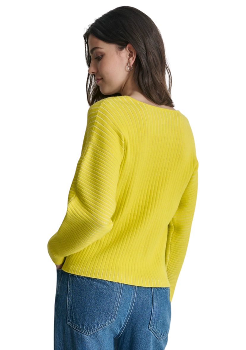 Womens Long Sleeve Ribbed V-Neck Sweater