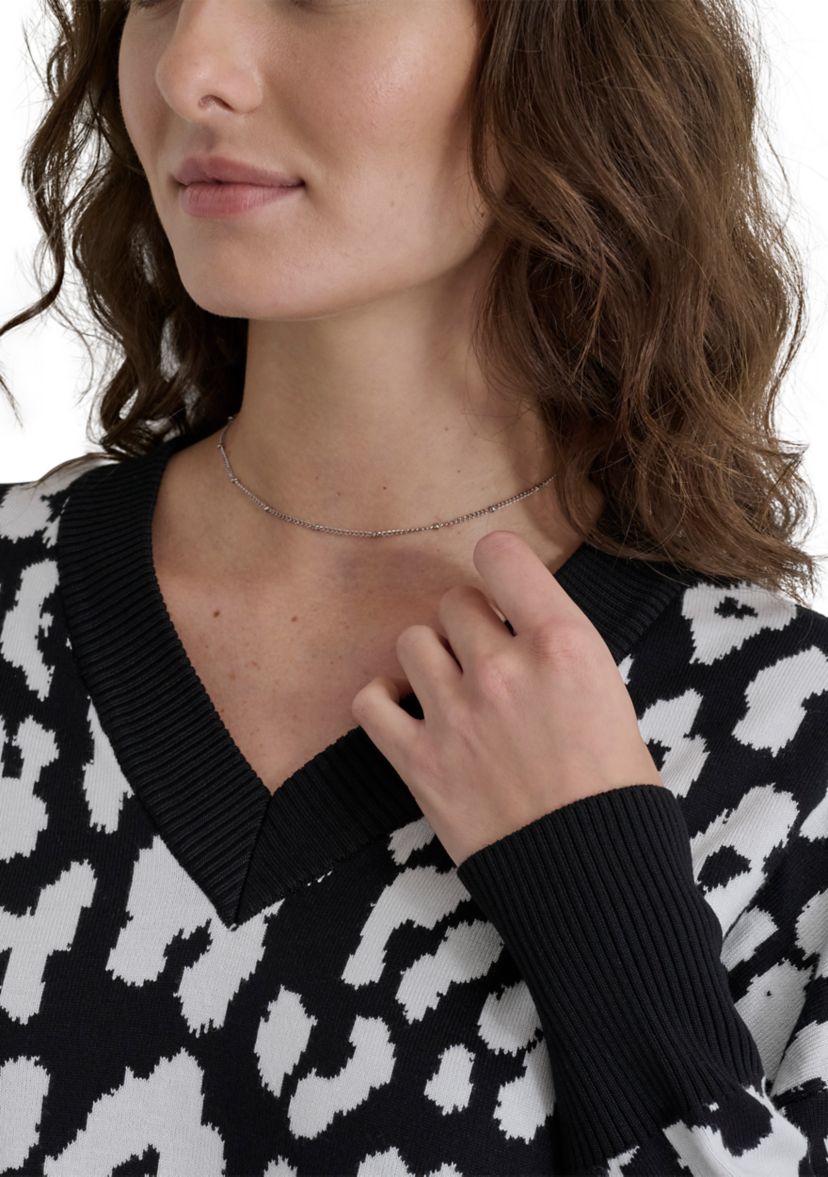 Womens Long Sleeve Animal Print Sweater 