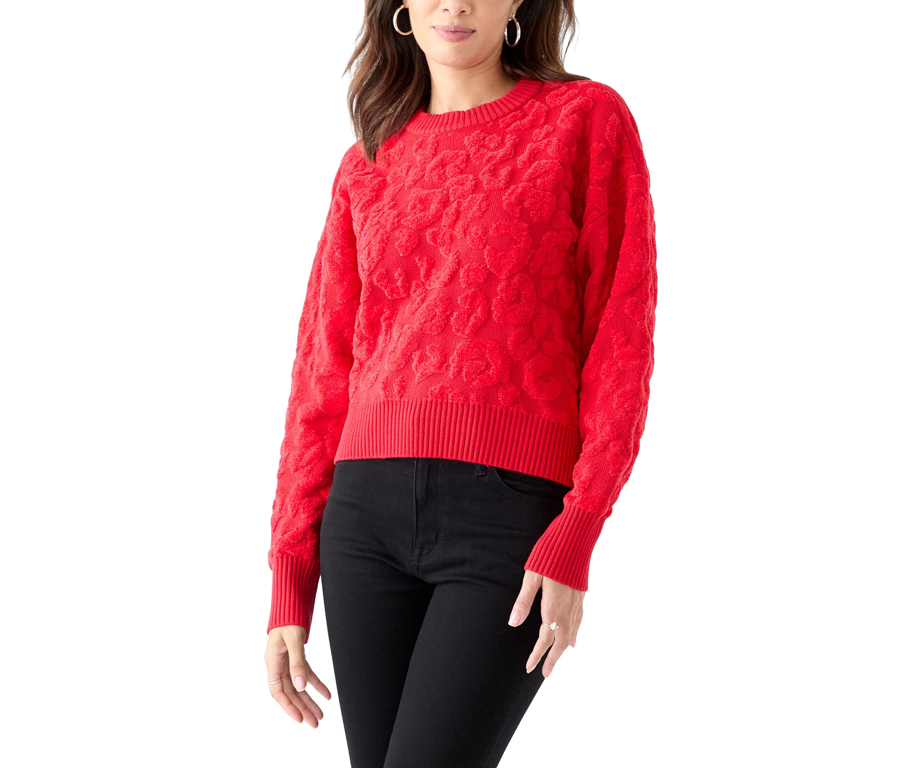 Womens Animal Chenille Sweater 