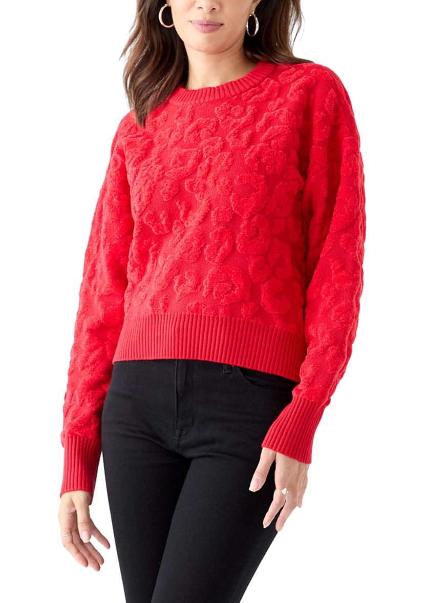 Womens Animal Chenille Sweater 