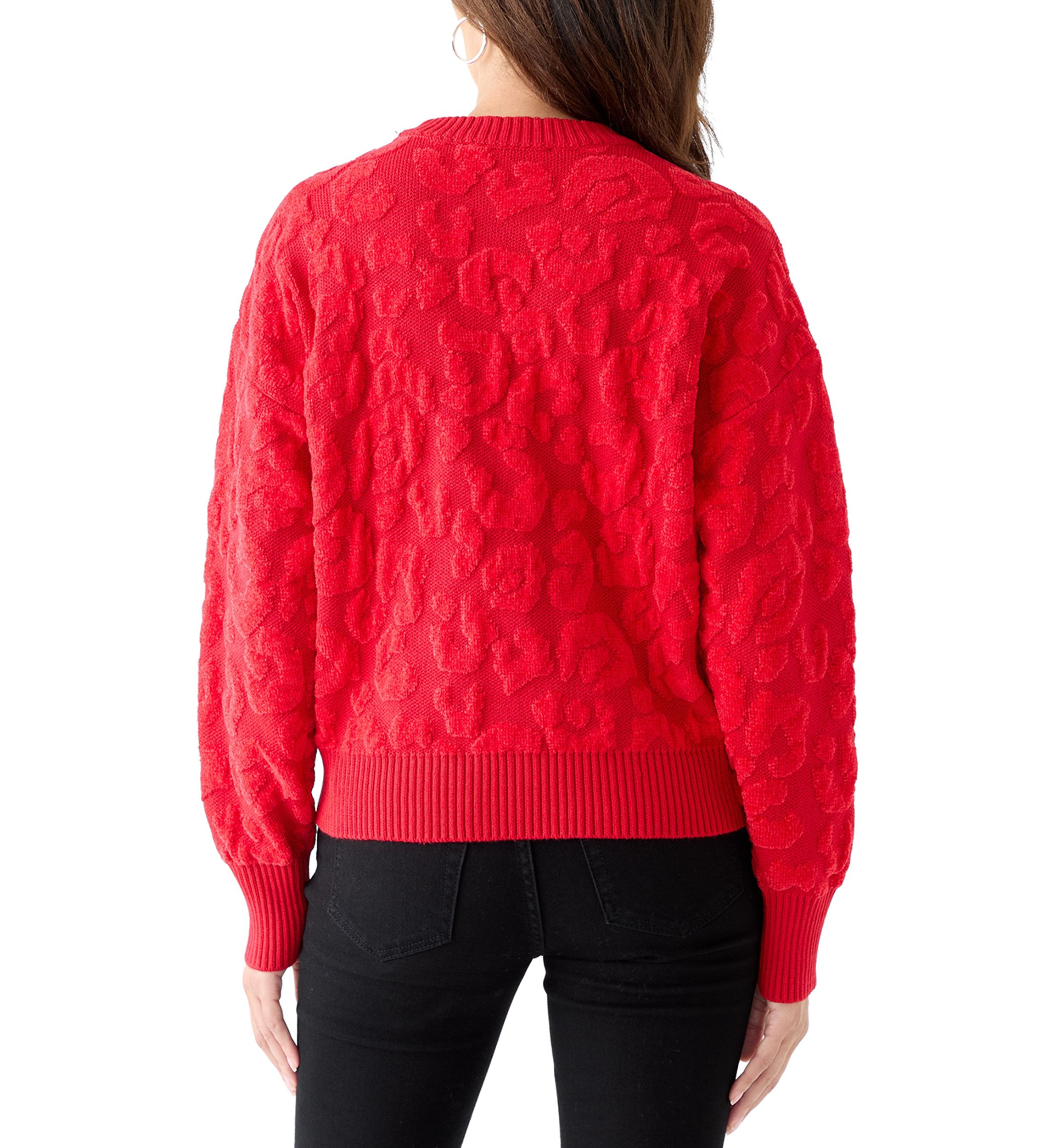 Womens Animal Chenille Sweater 