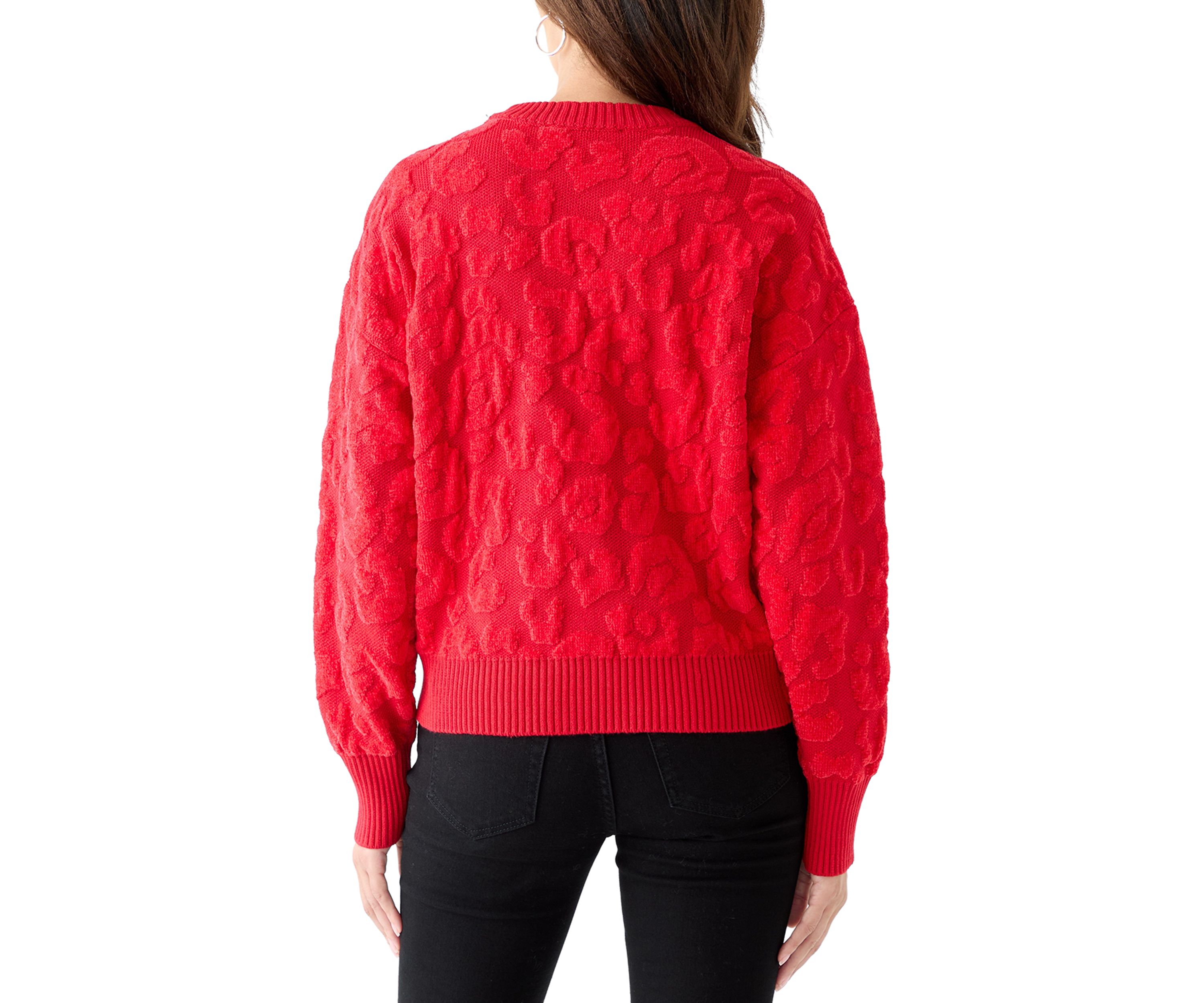 Womens Animal Chenille Sweater 