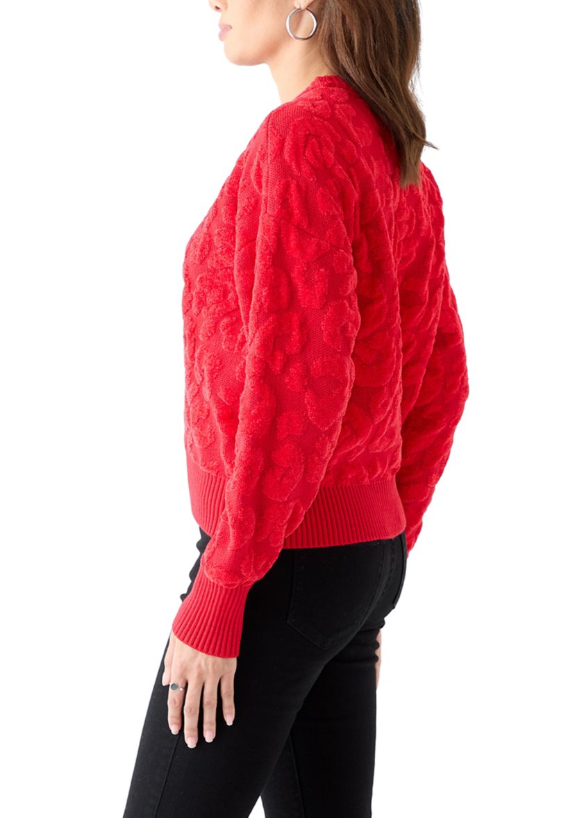 Womens Animal Chenille Sweater 