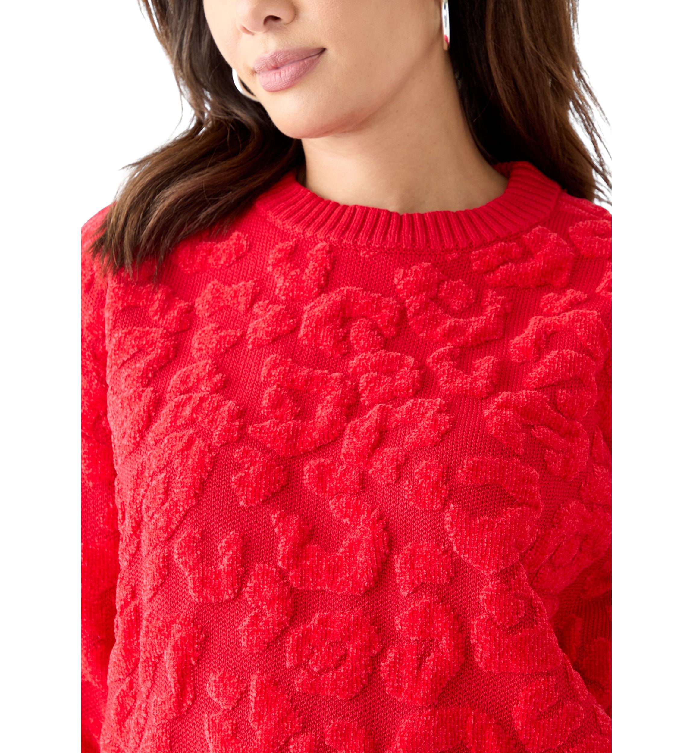 Womens Animal Chenille Sweater 