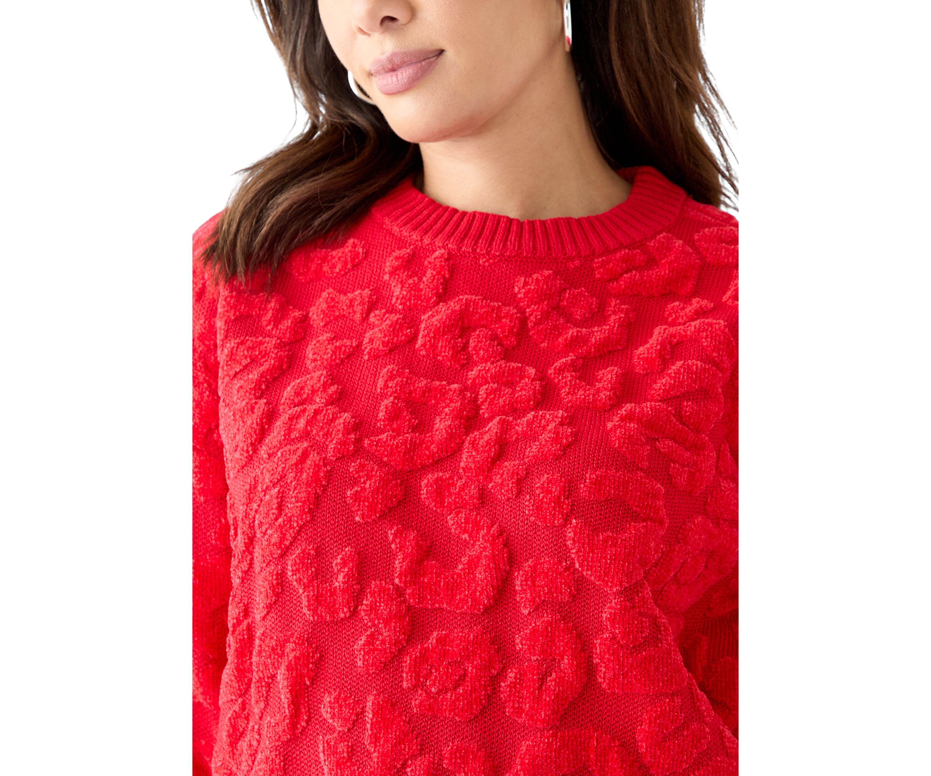 Womens Animal Chenille Sweater 